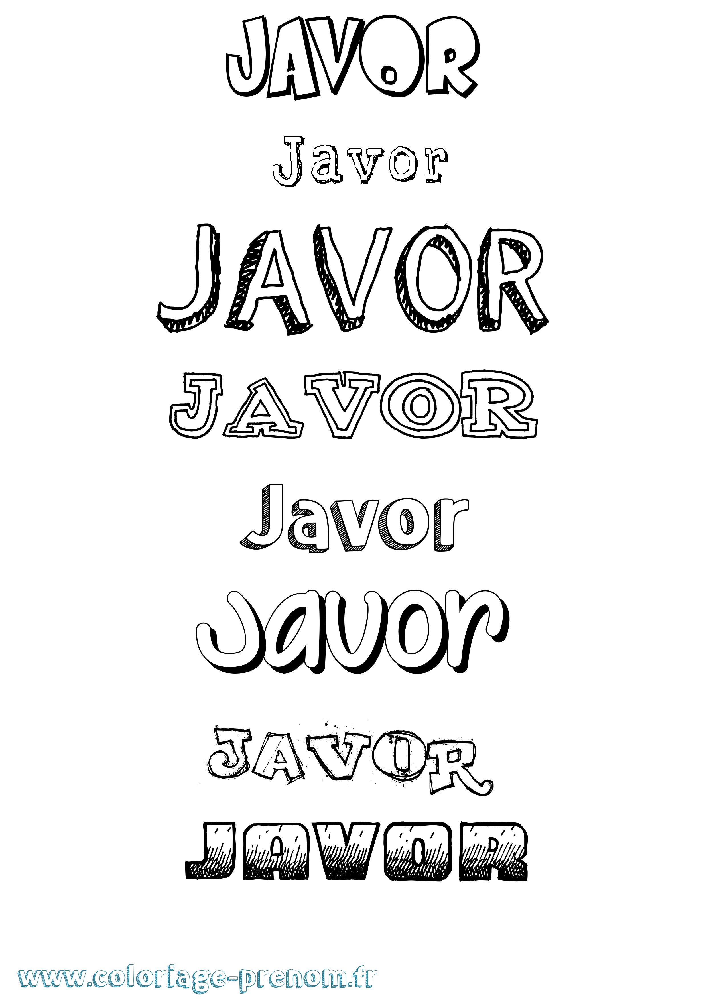 Coloriage prénom Javor Dessiné