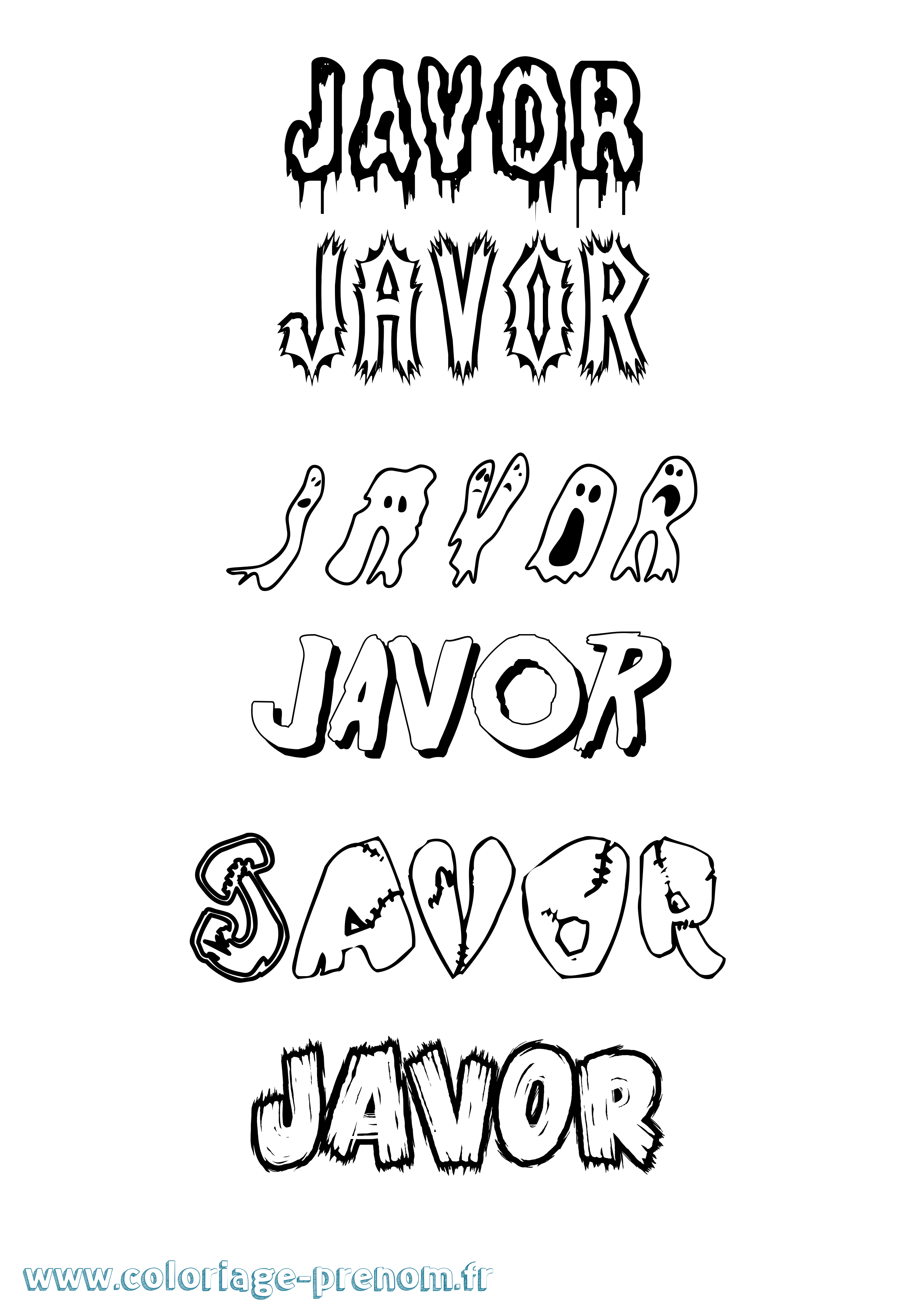 Coloriage prénom Javor Frisson