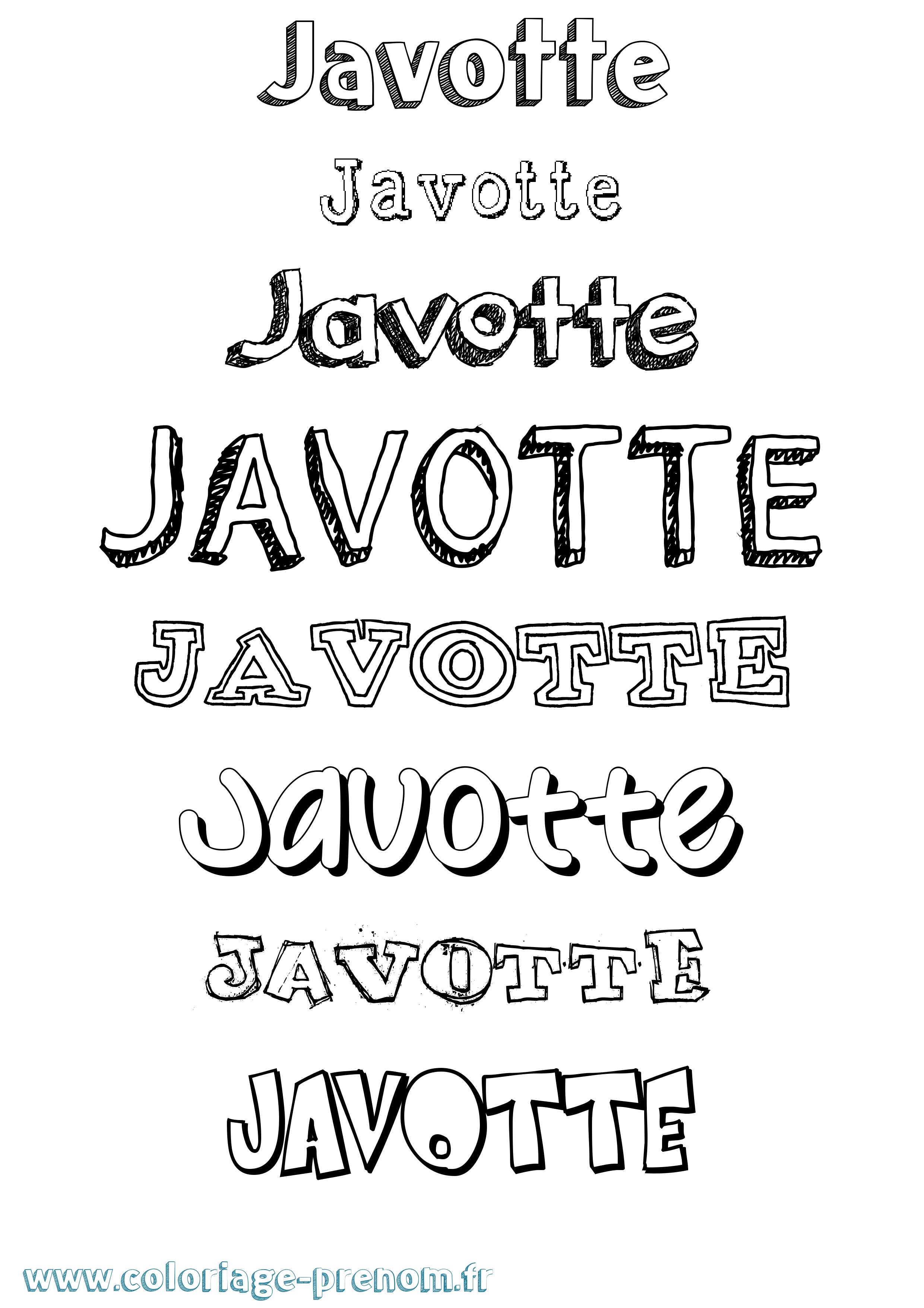 Coloriage prénom Javotte Dessiné