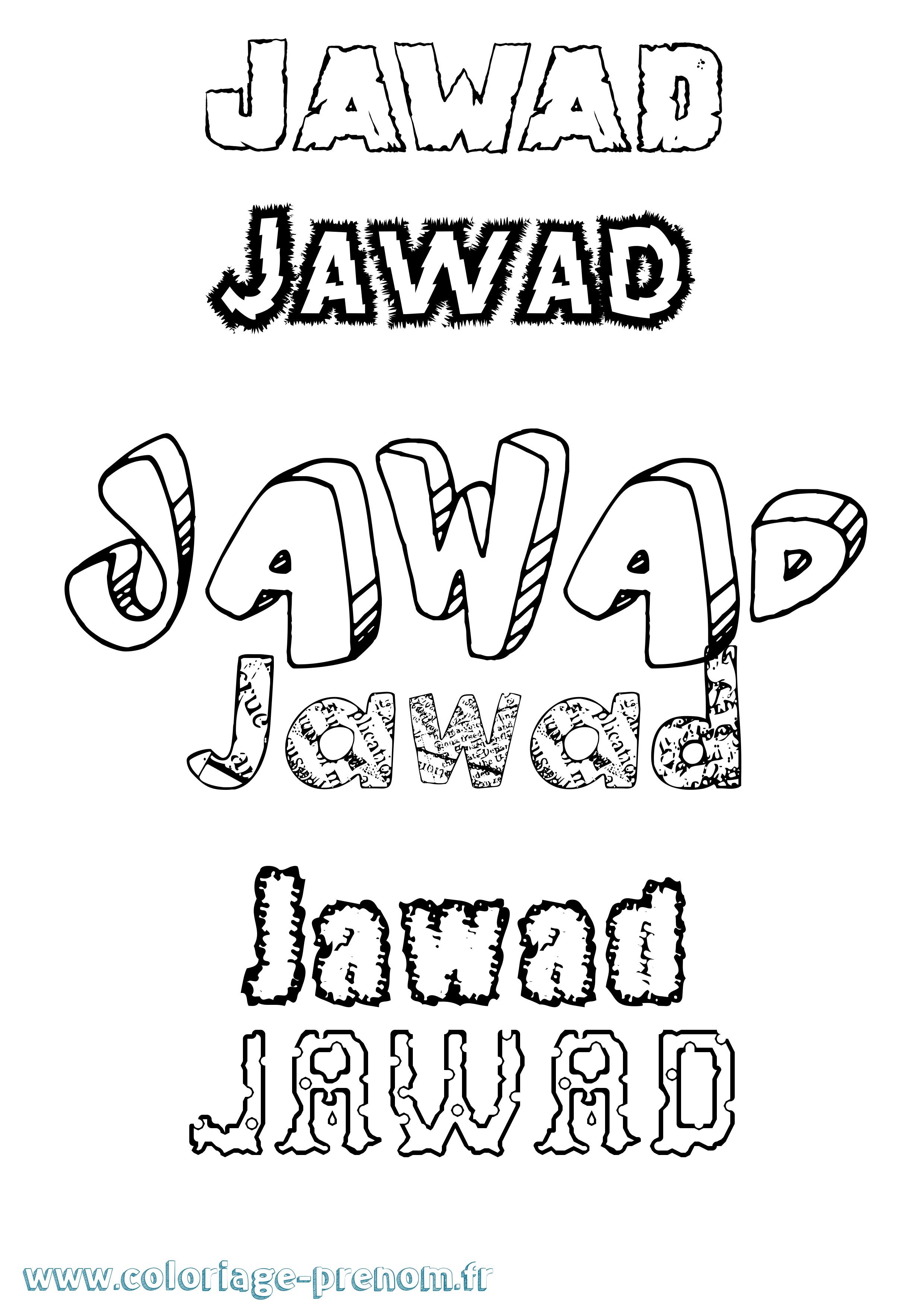 Coloriage prénom Jawad