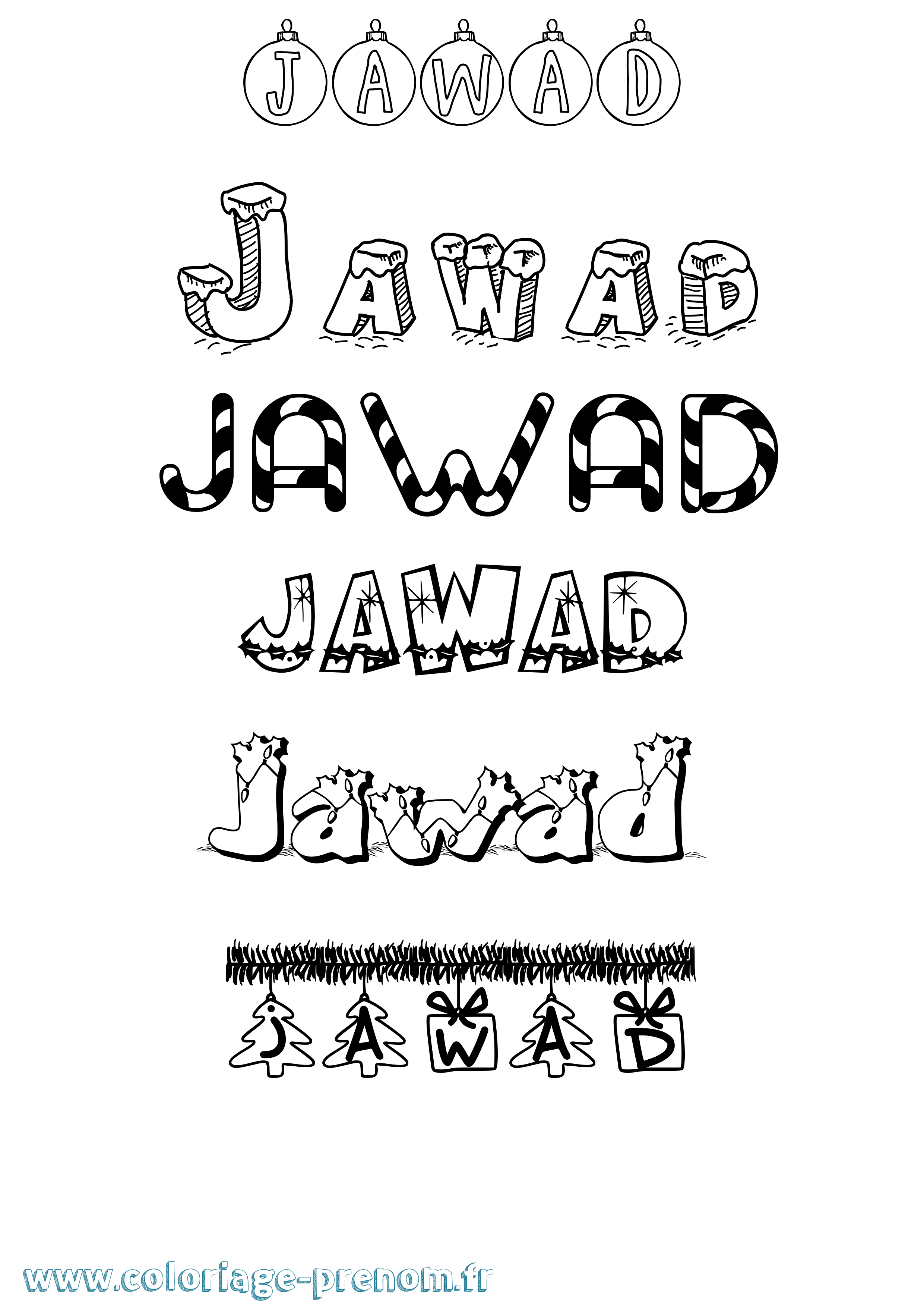 Coloriage prénom Jawad