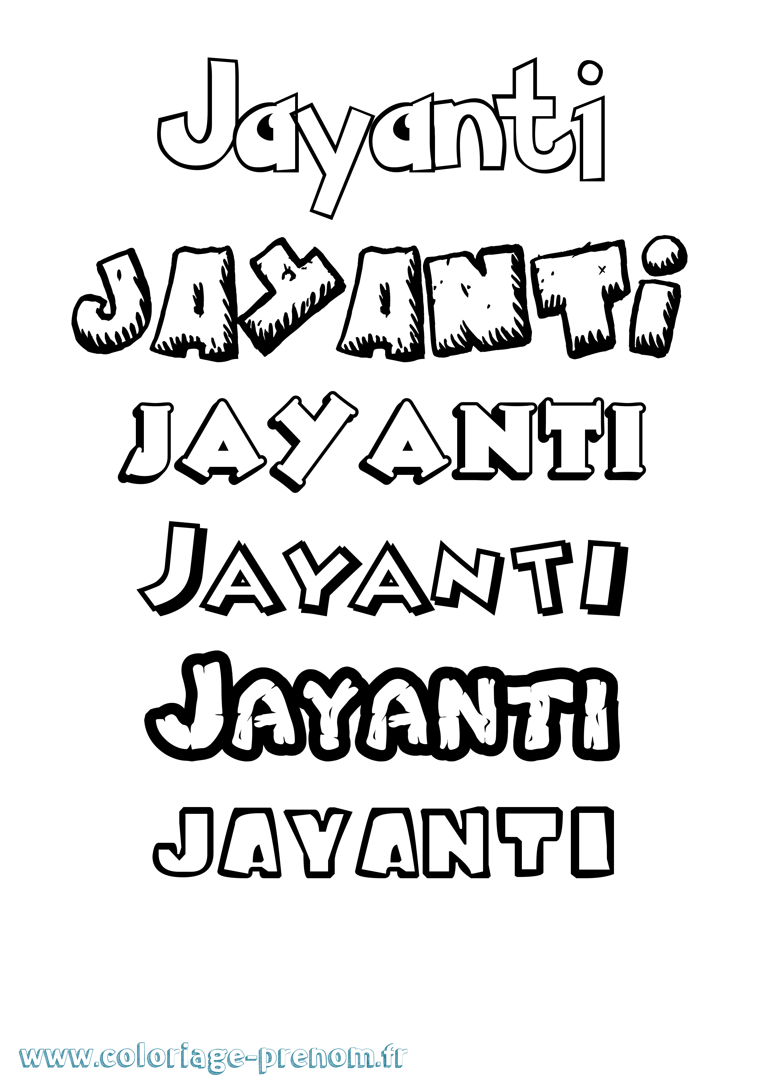 Coloriage prénom Jayanti Dessin Animé