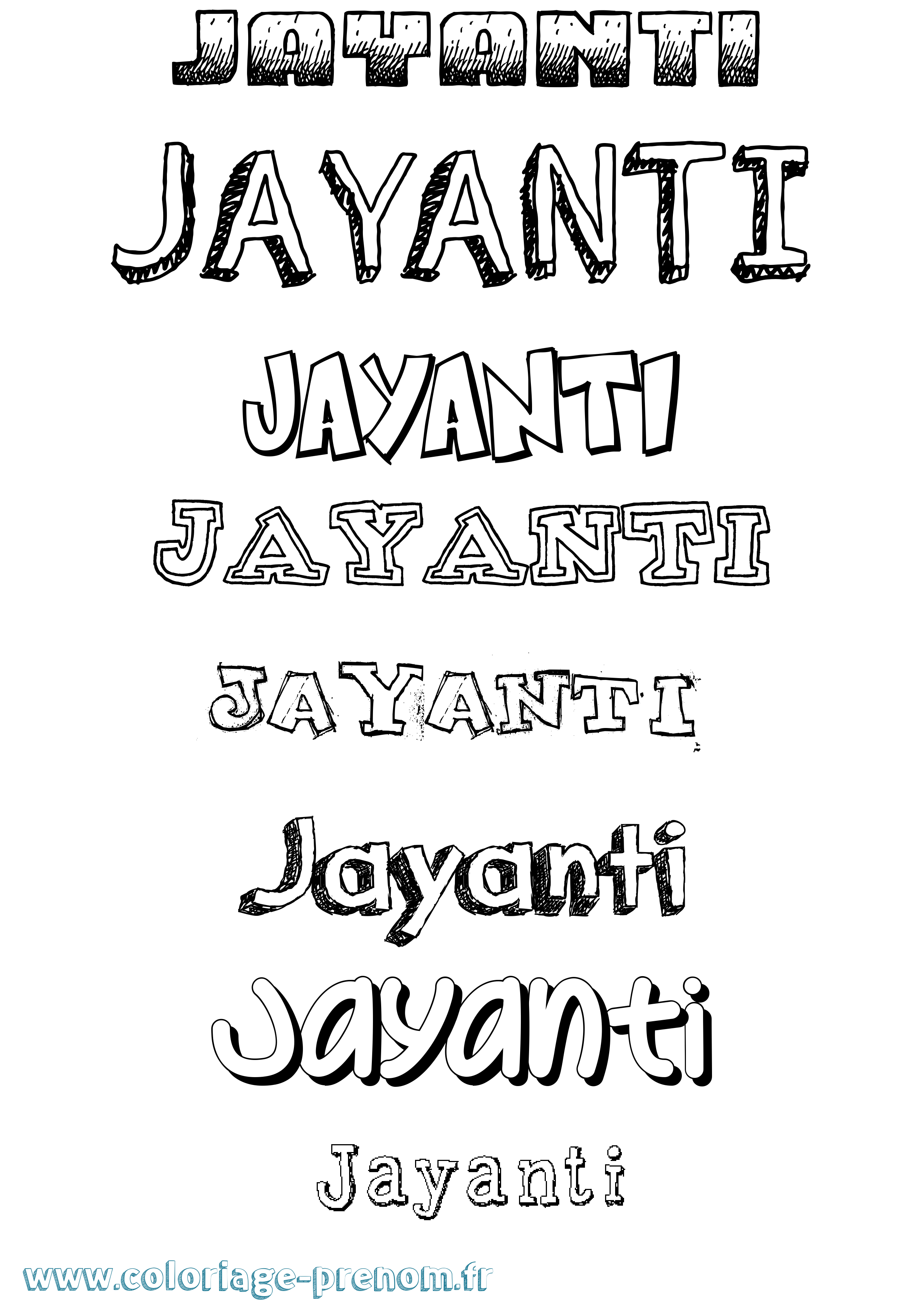 Coloriage prénom Jayanti Dessiné