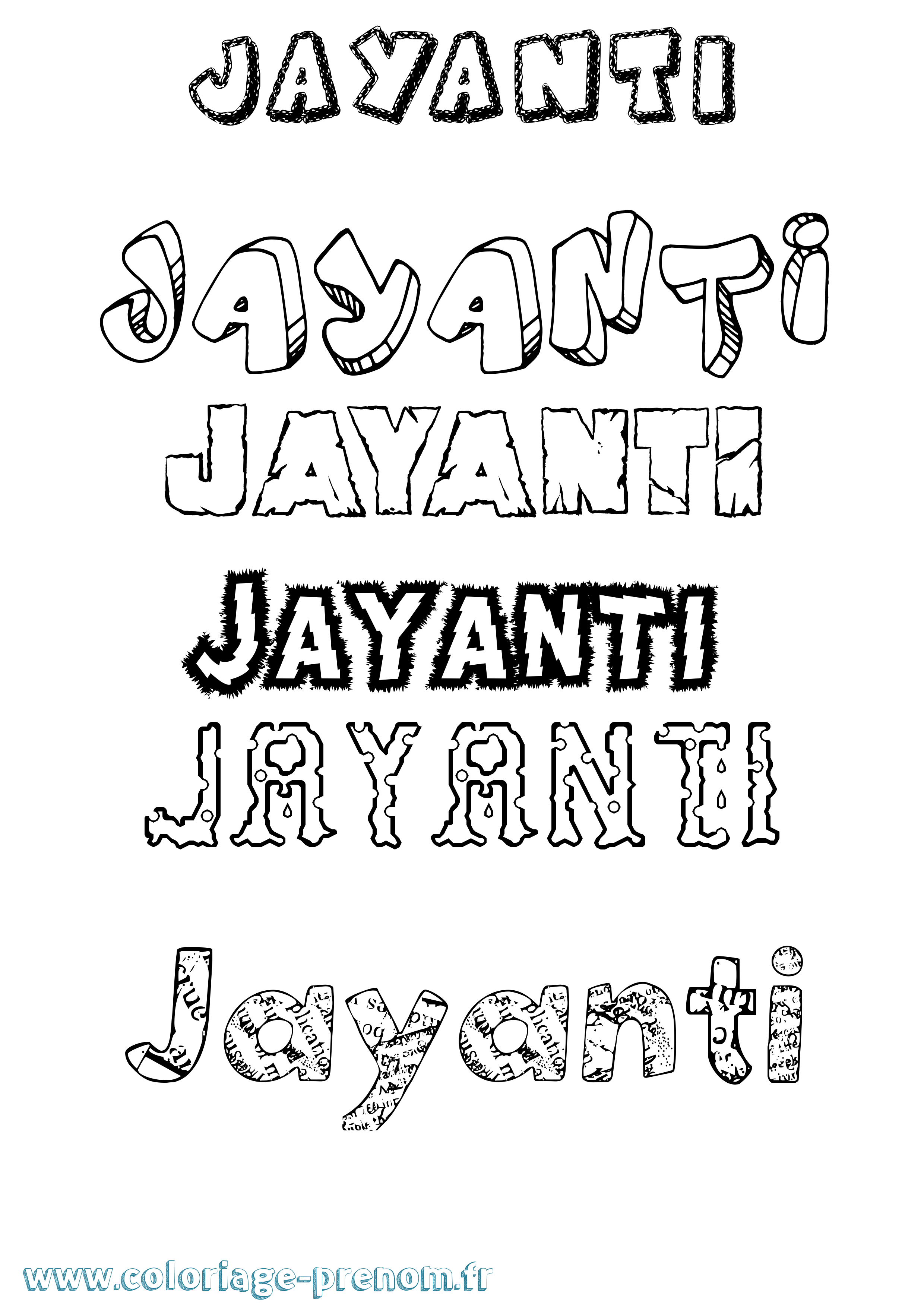 Coloriage prénom Jayanti Destructuré