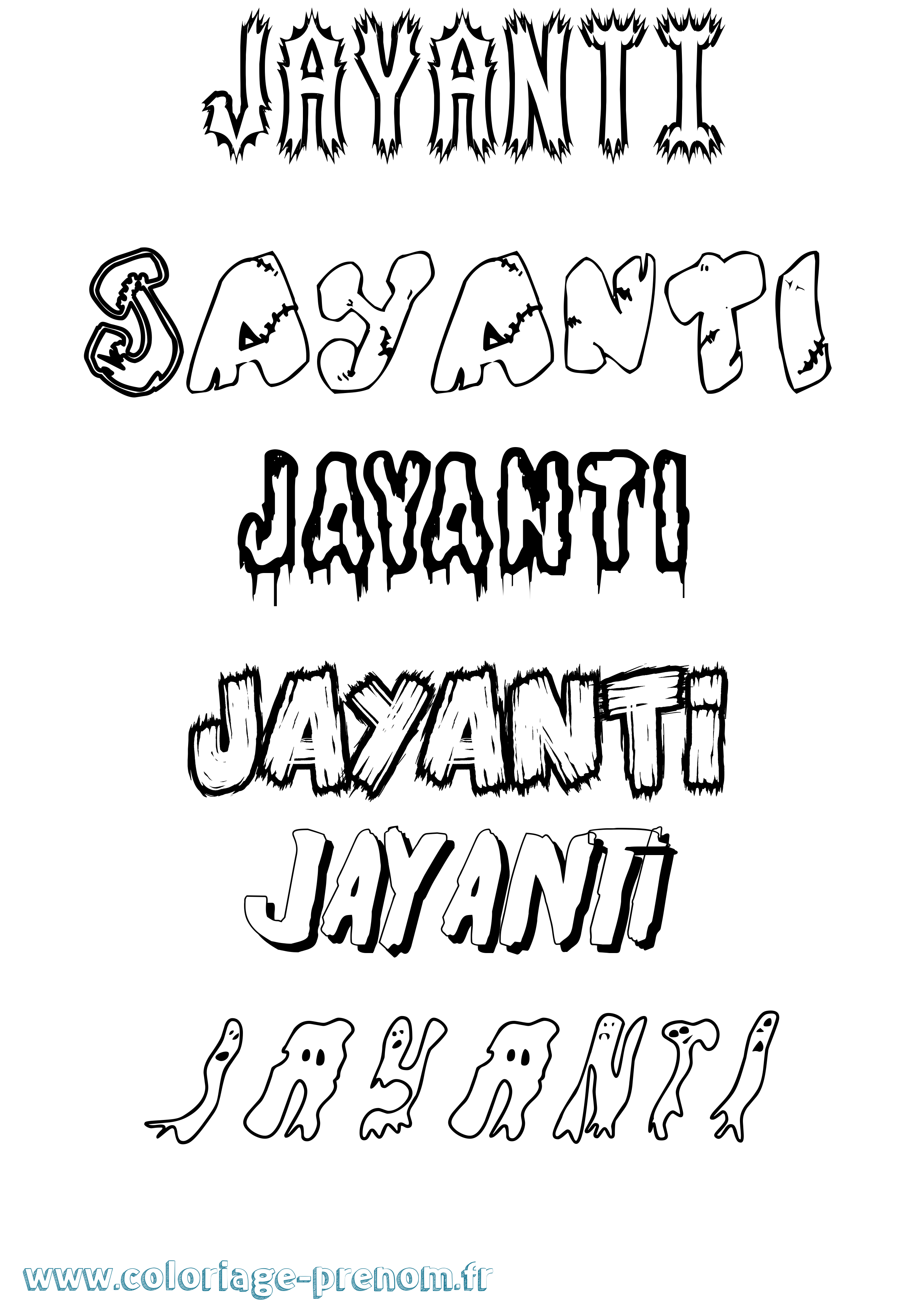 Coloriage prénom Jayanti Frisson