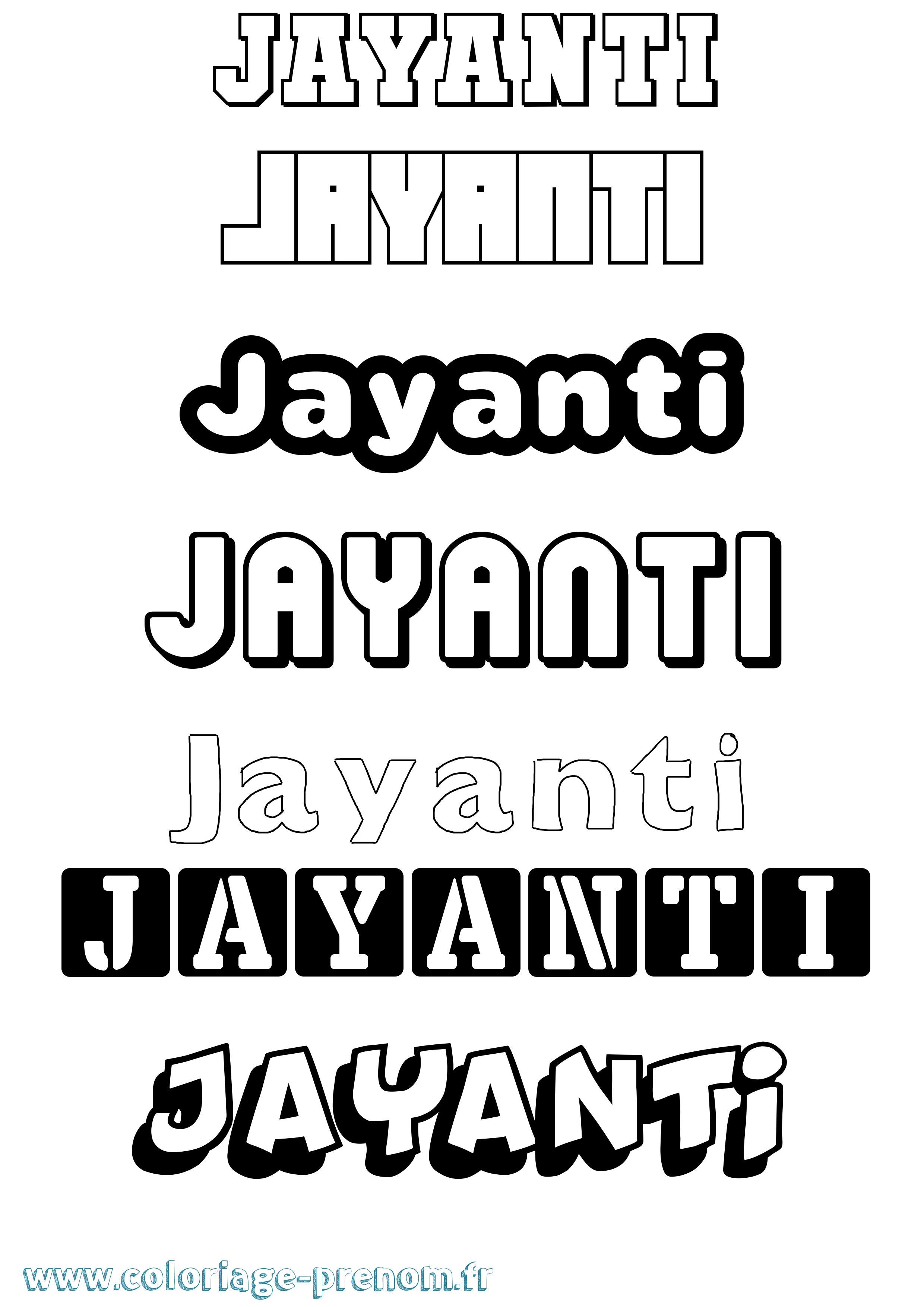 Coloriage prénom Jayanti Simple