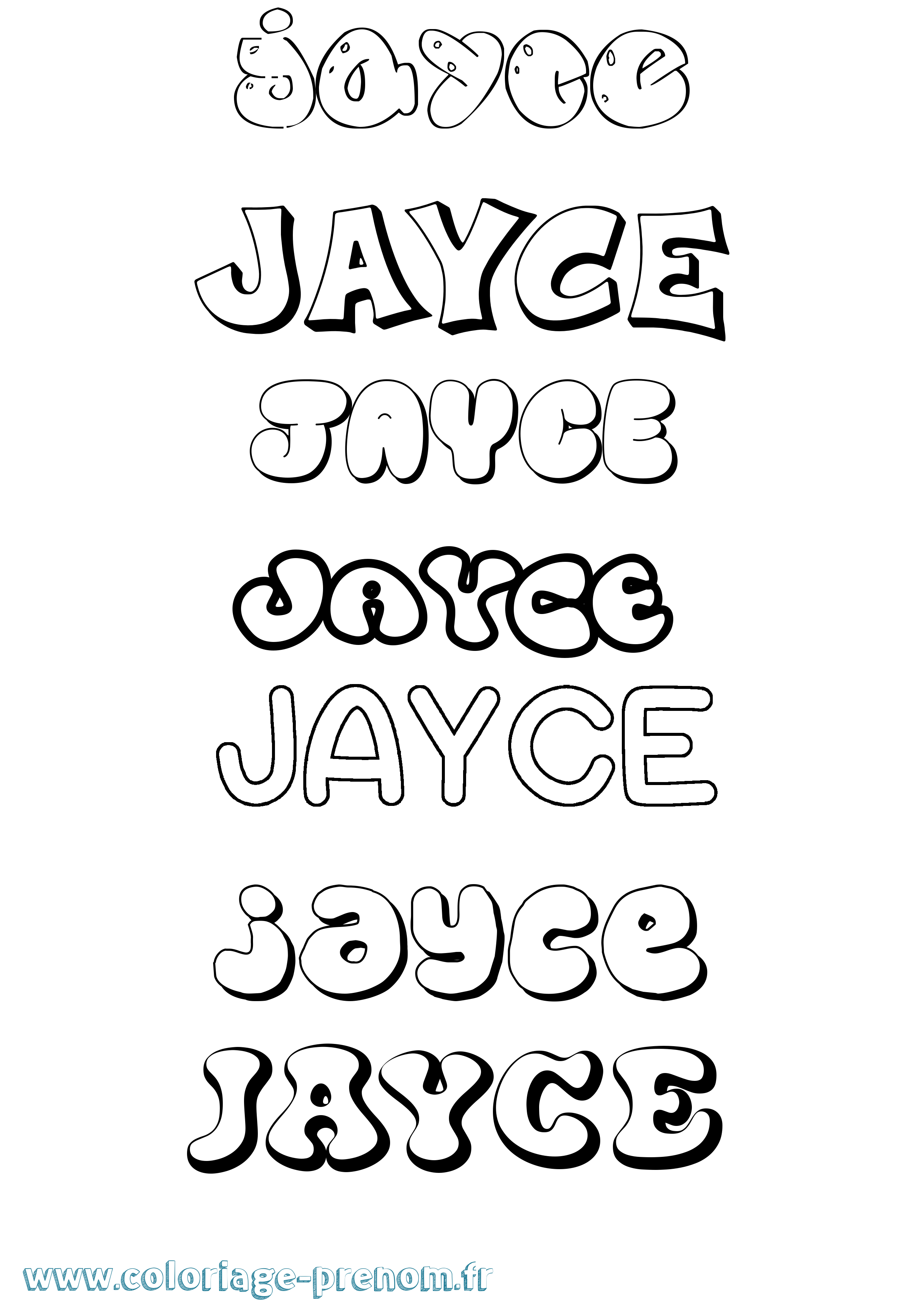 Coloriage prénom Jayce Bubble