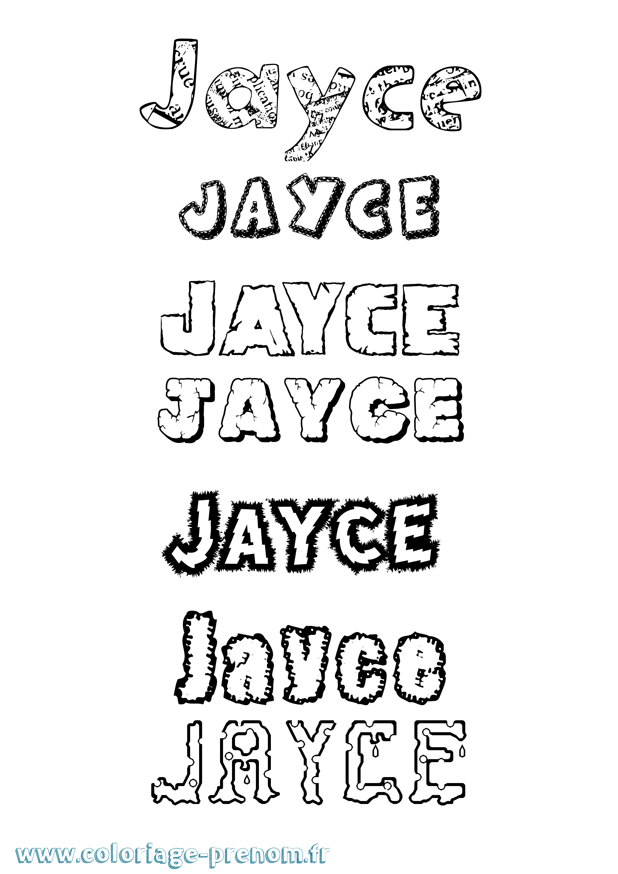 Coloriage prénom Jayce Destructuré