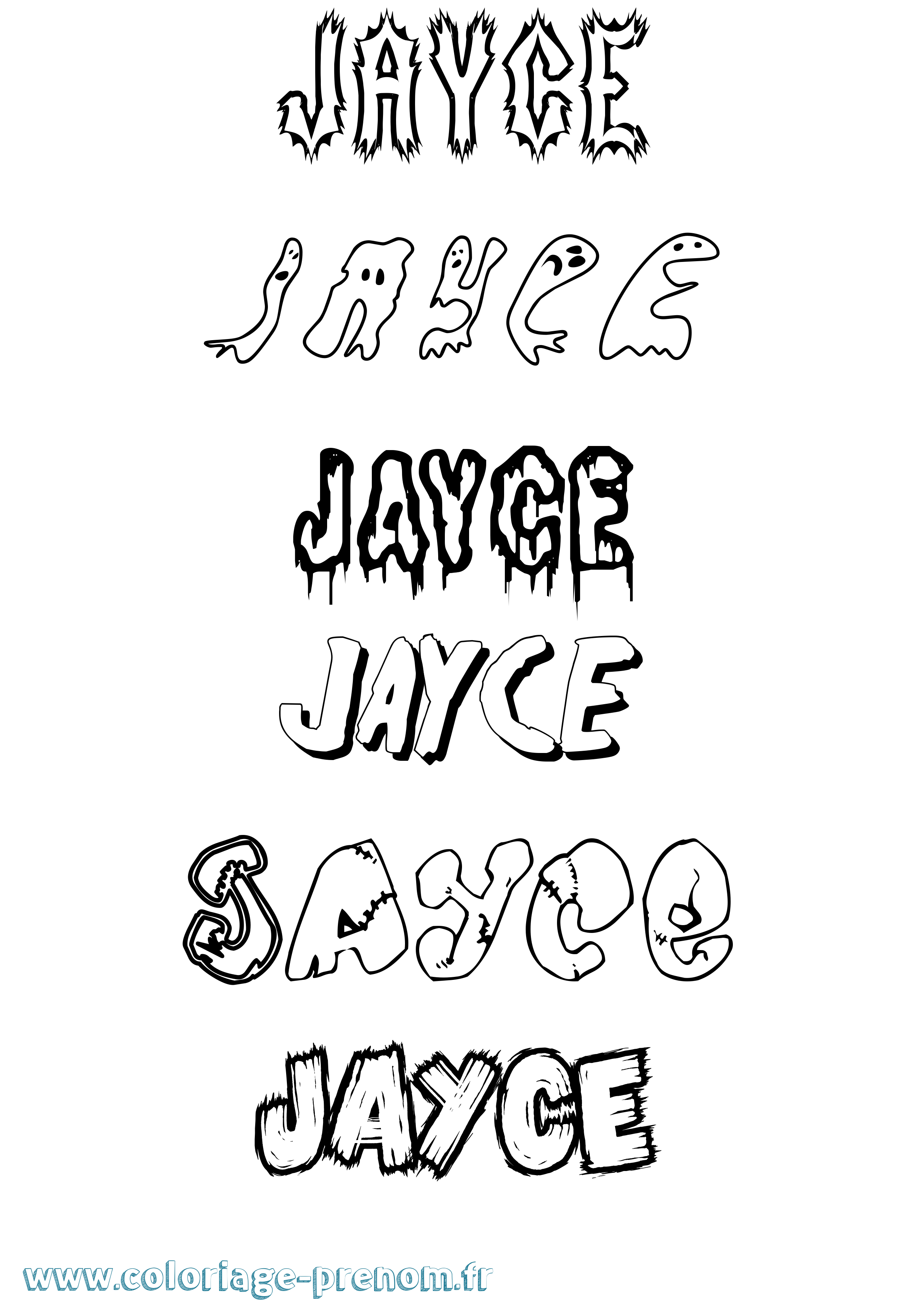 Coloriage prénom Jayce Frisson