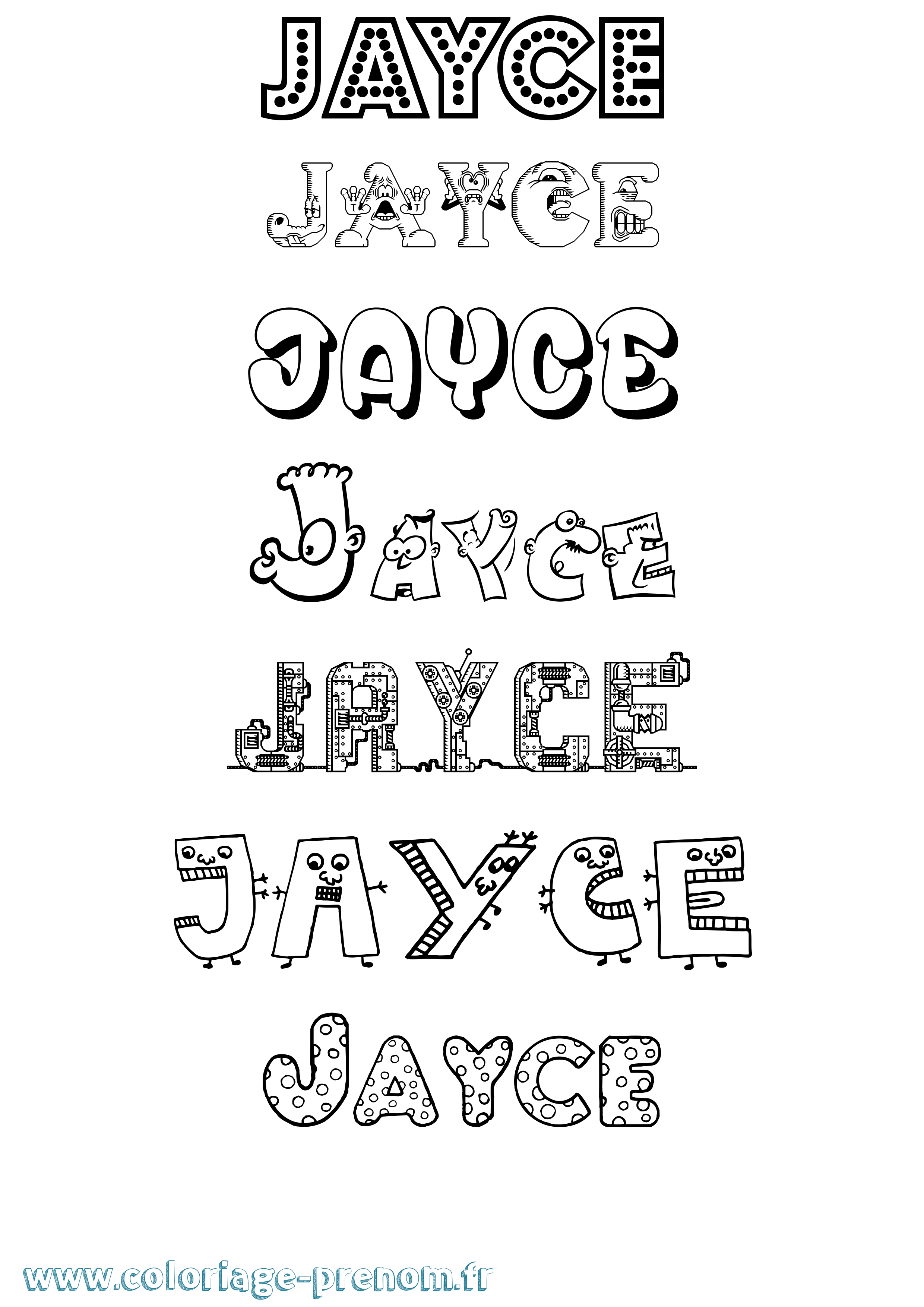 Coloriage prénom Jayce Fun