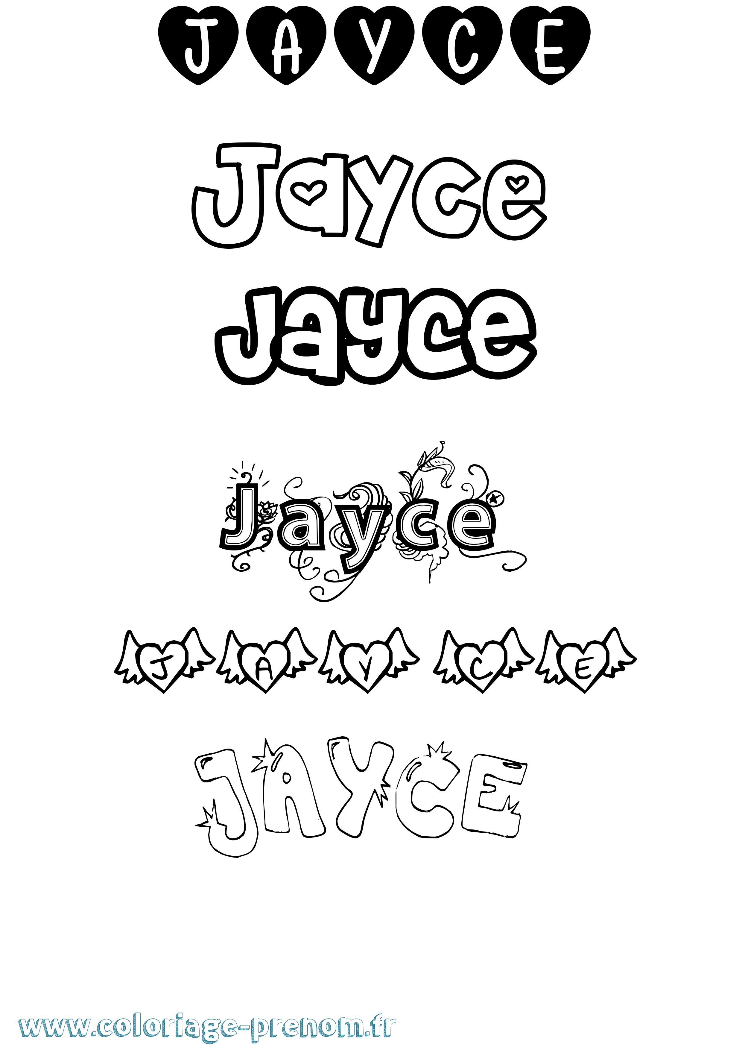 Coloriage prénom Jayce Girly