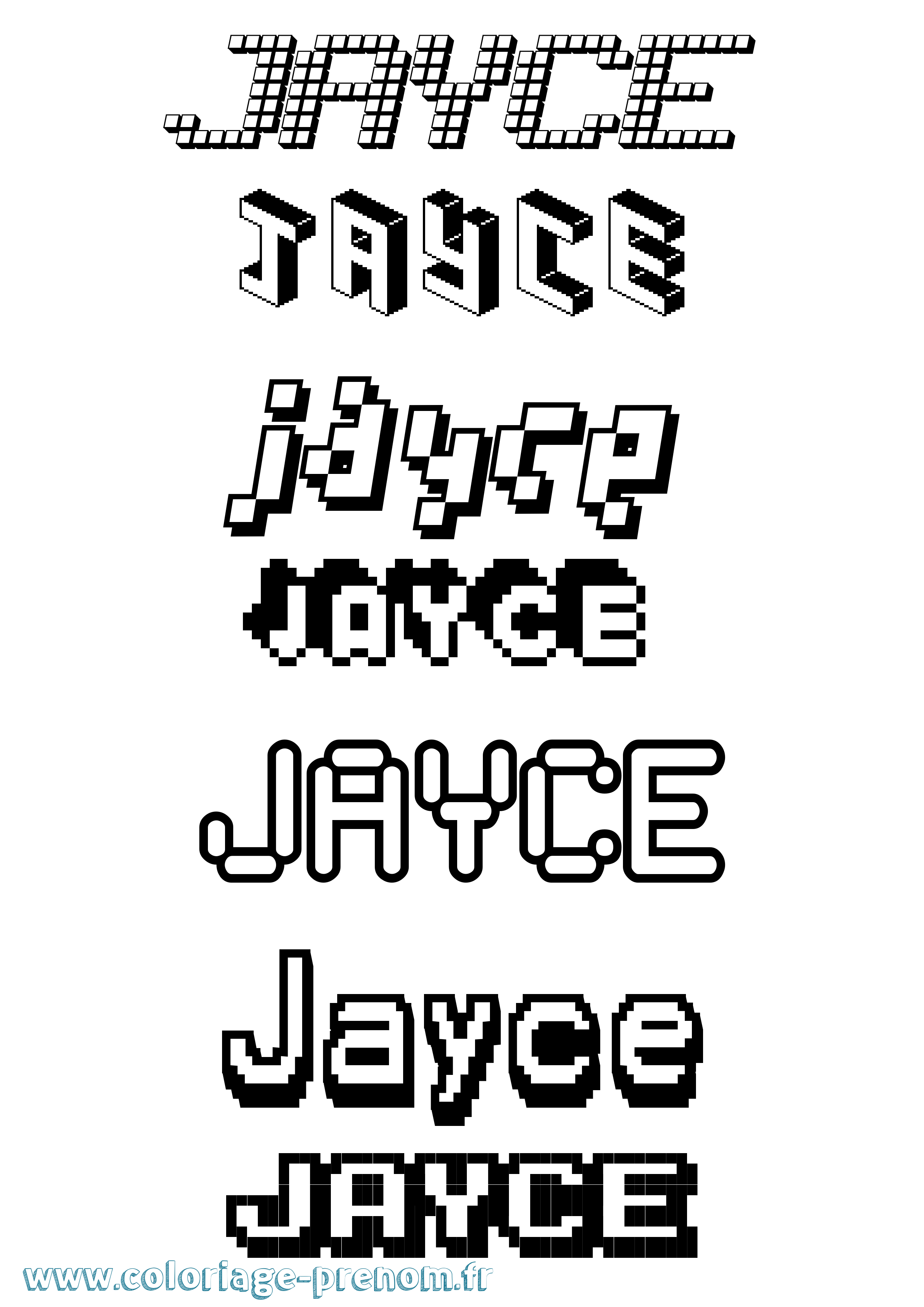 Coloriage prénom Jayce Pixel