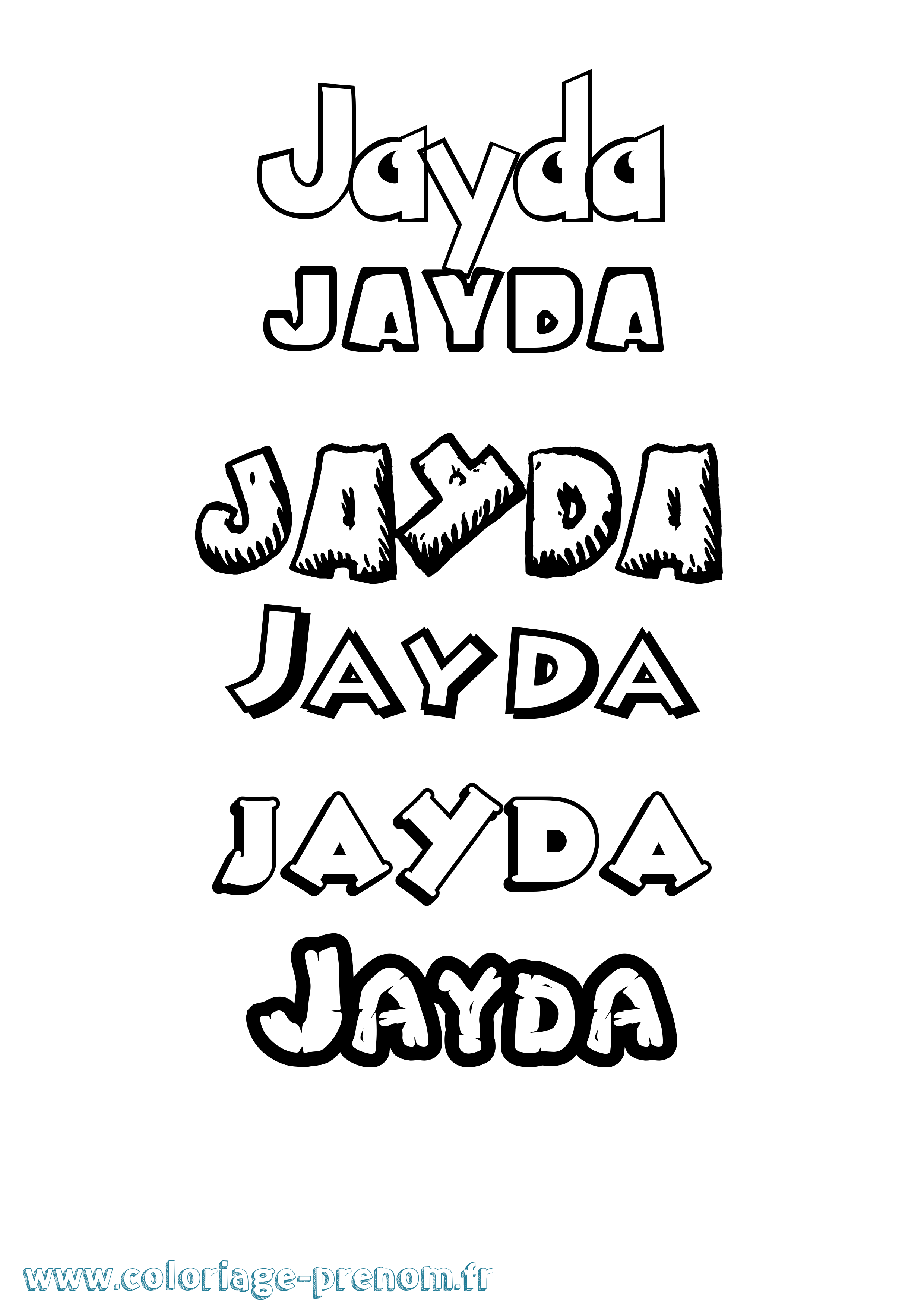 Coloriage prénom Jayda Dessin Animé