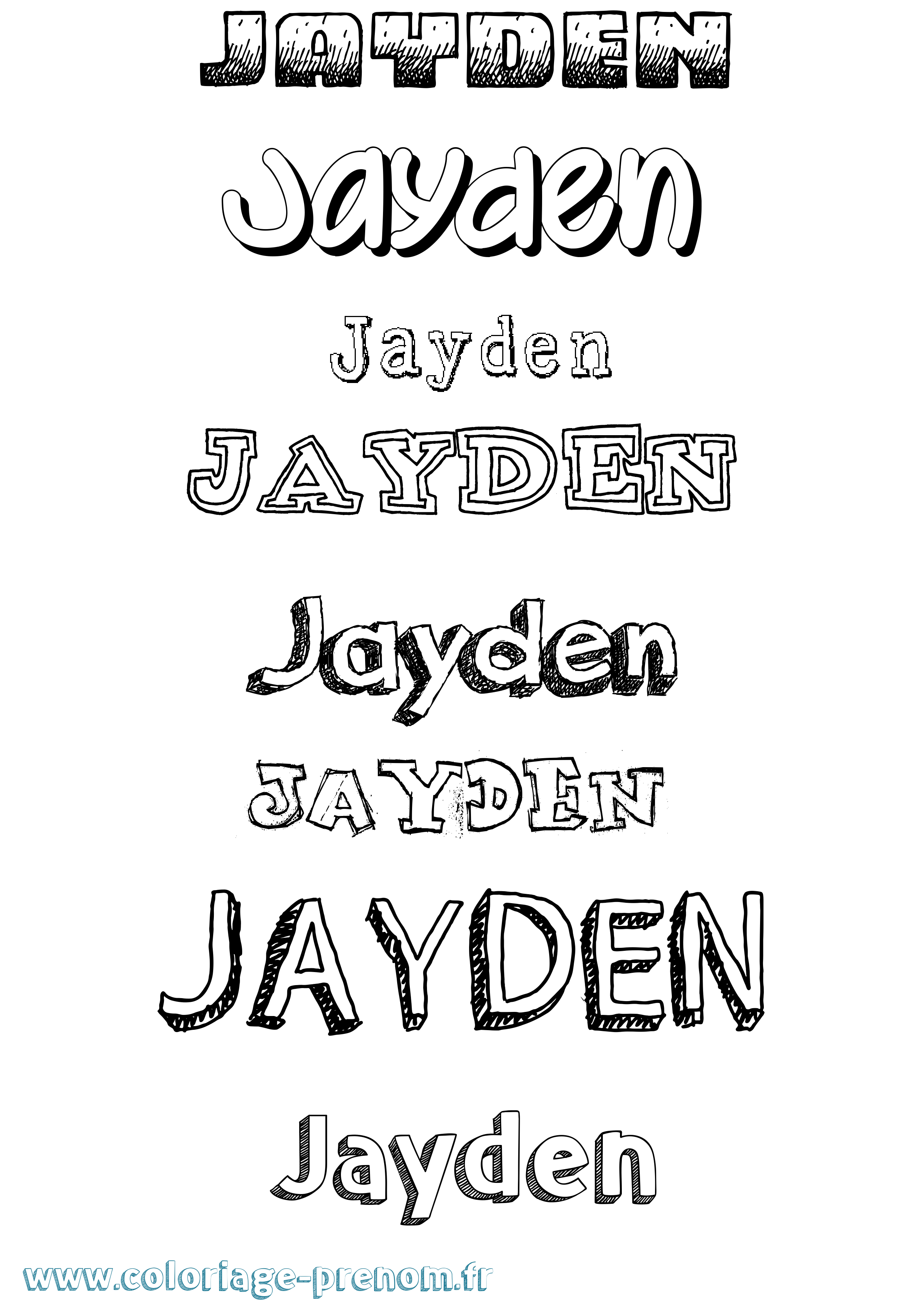 Coloriage prénom Jayden Dessiné