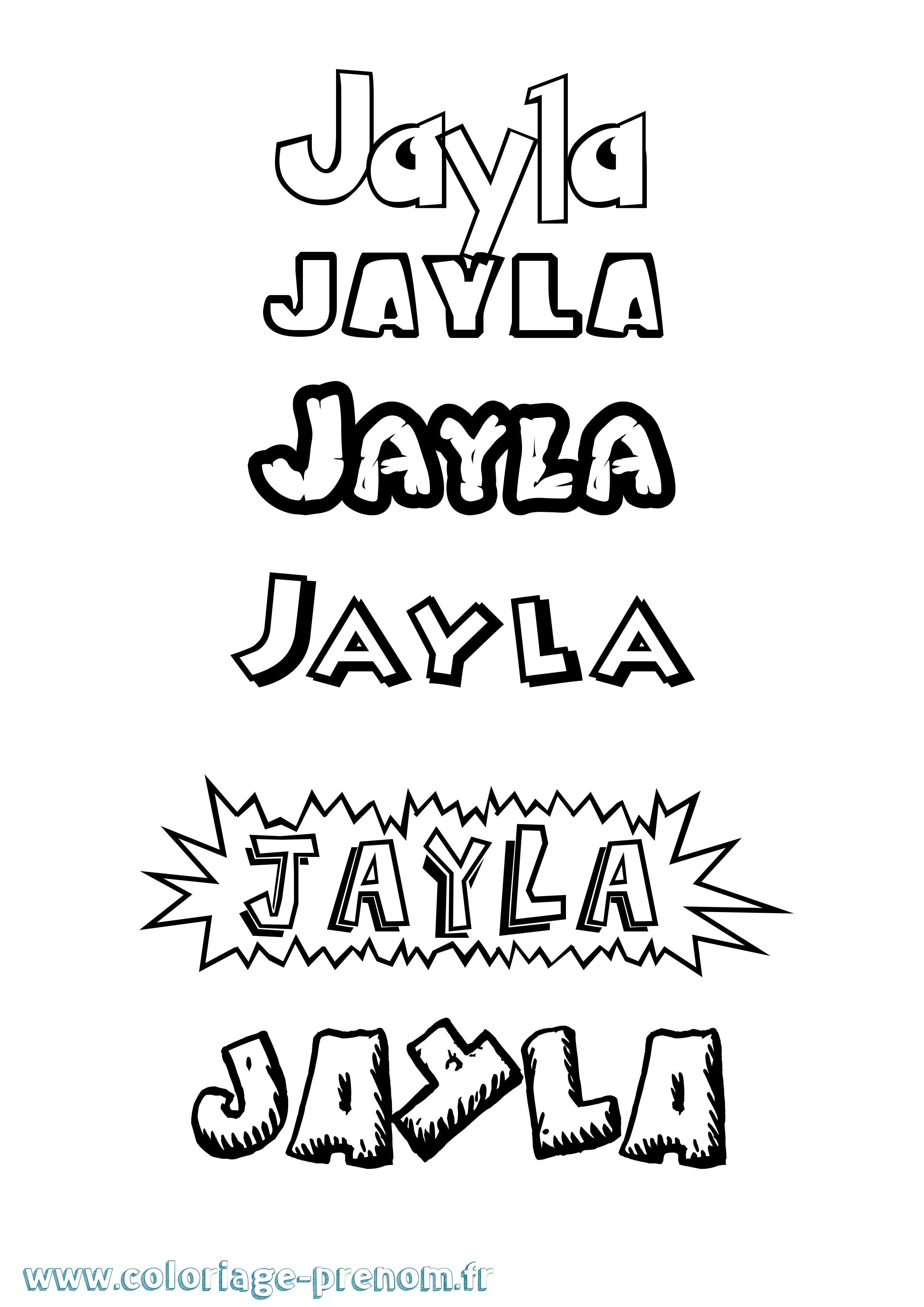 Coloriage prénom Jayla Dessin Animé