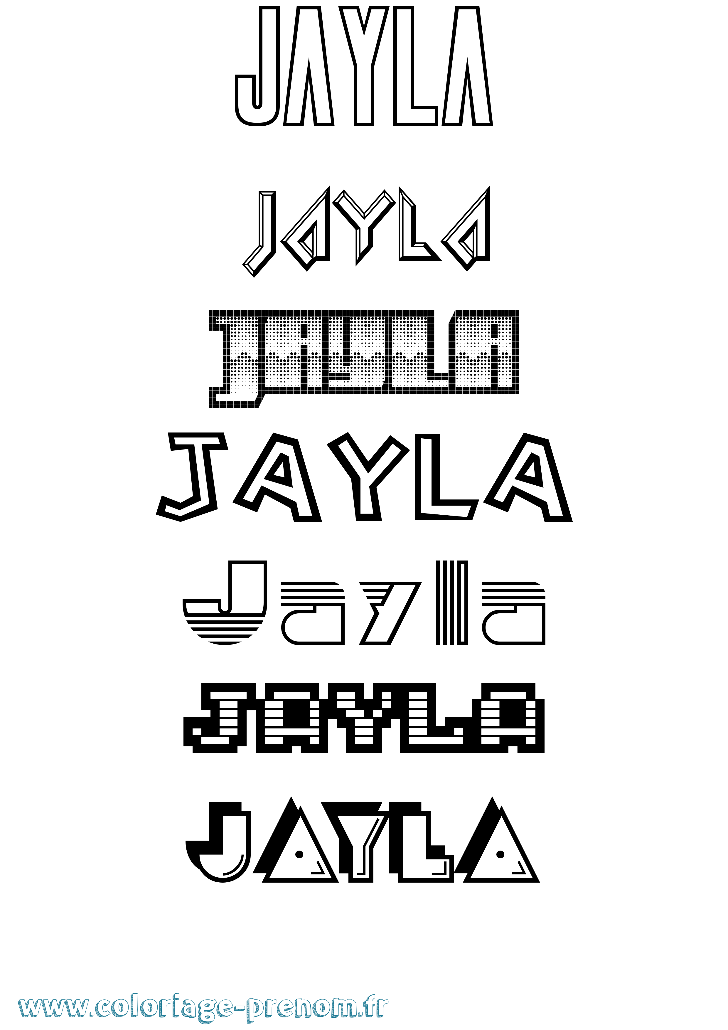 Coloriage prénom Jayla Jeux Vidéos
