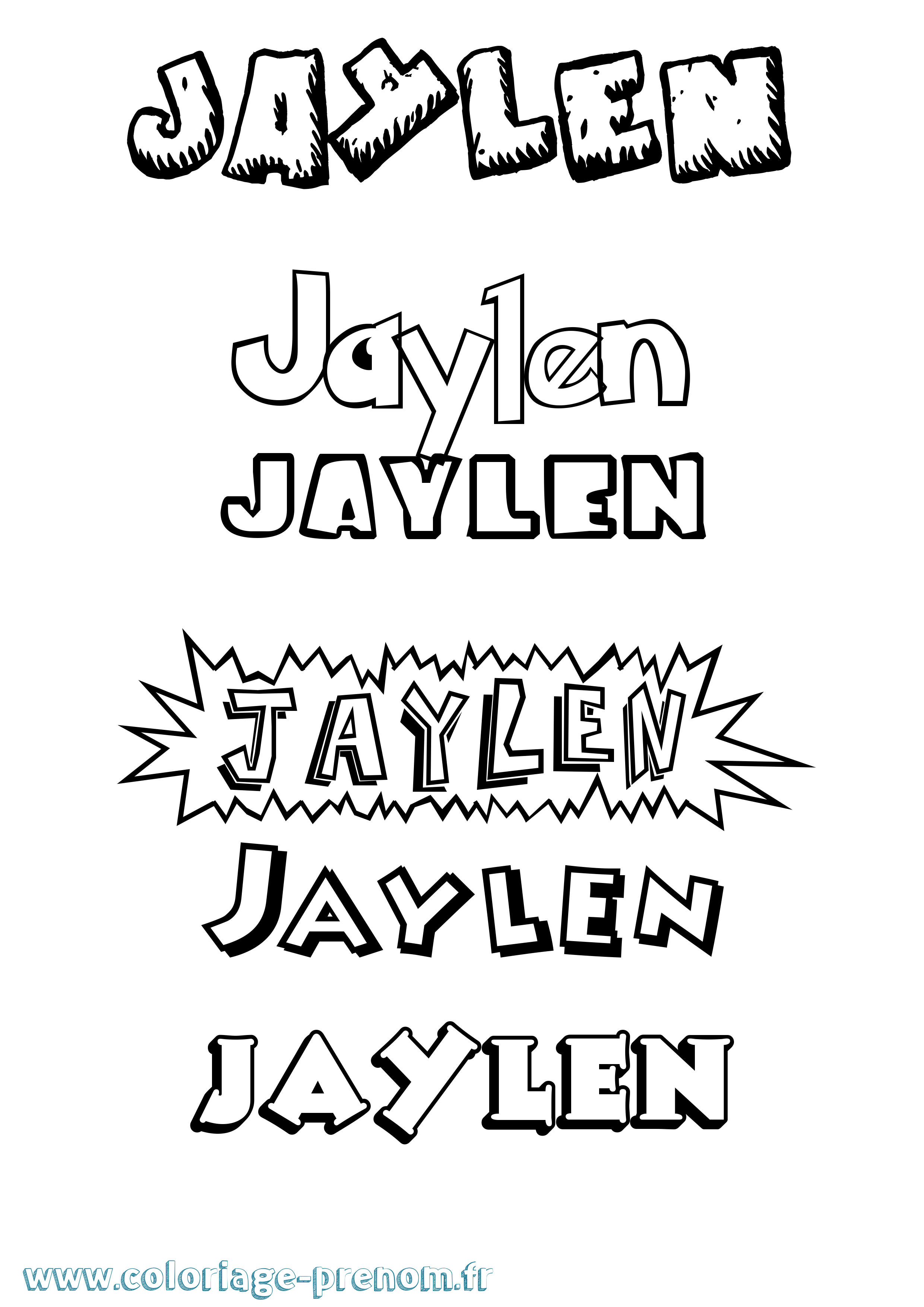 Coloriage prénom Jaylen Dessin Animé