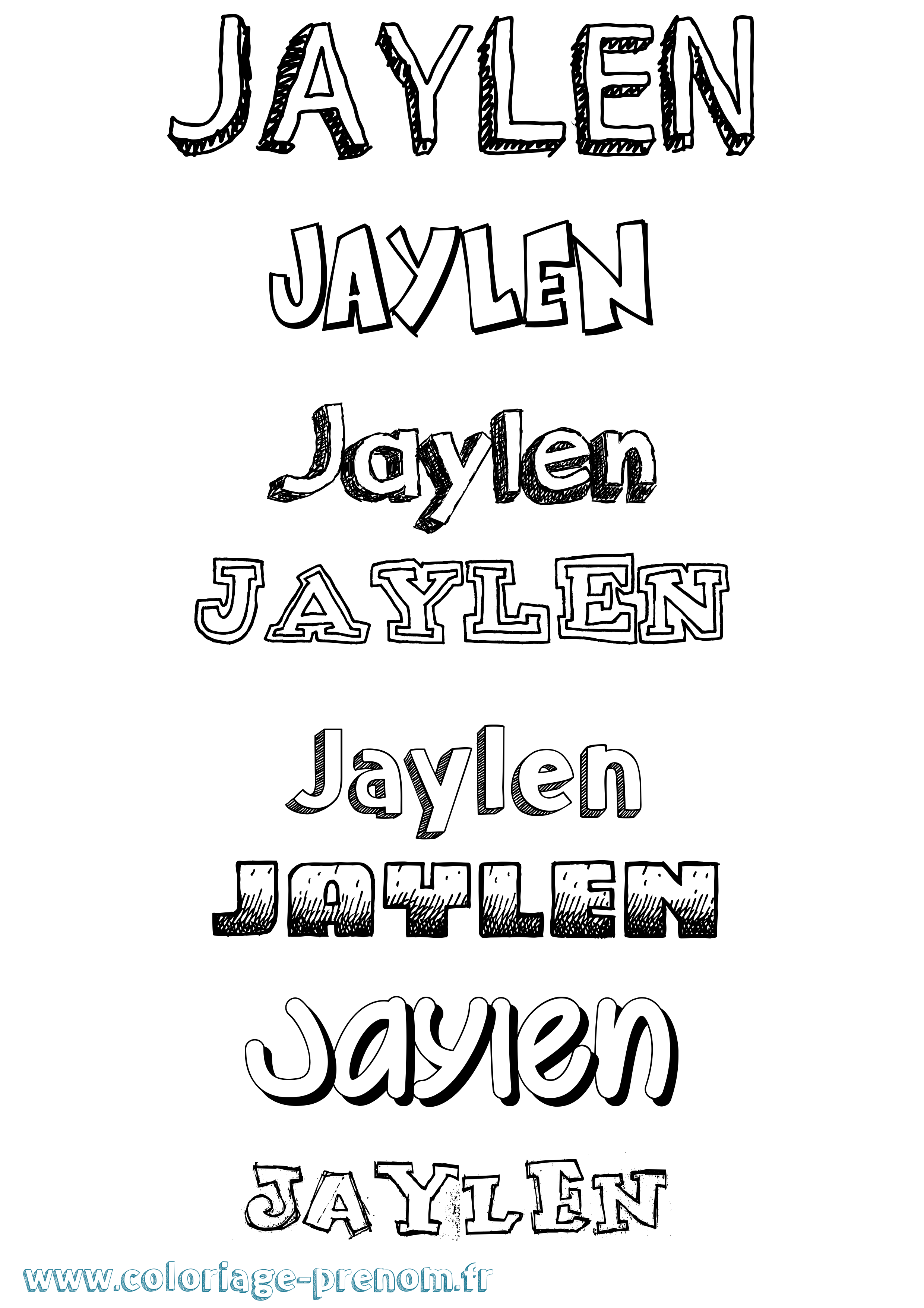 Coloriage prénom Jaylen Dessiné