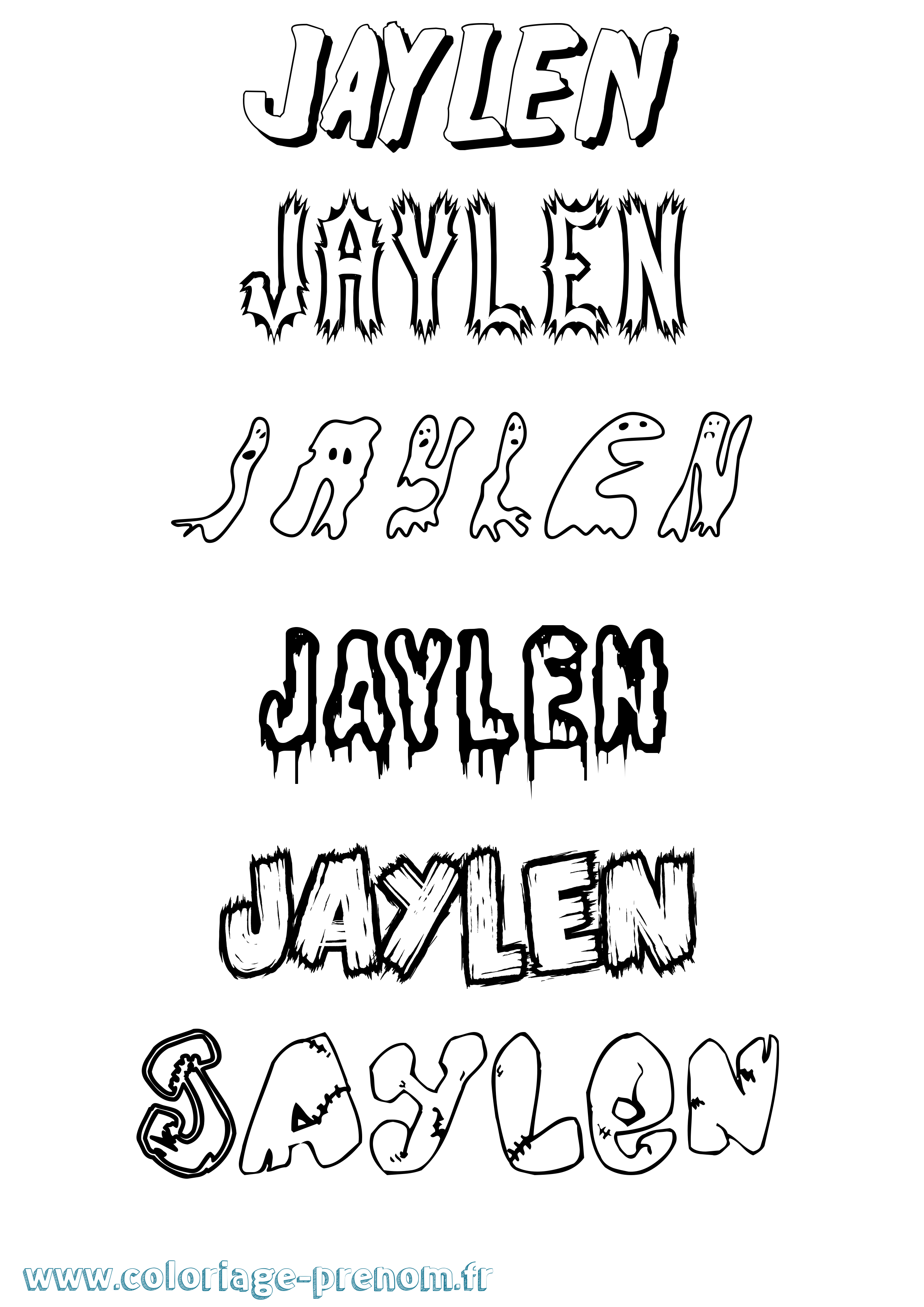 Coloriage prénom Jaylen Frisson