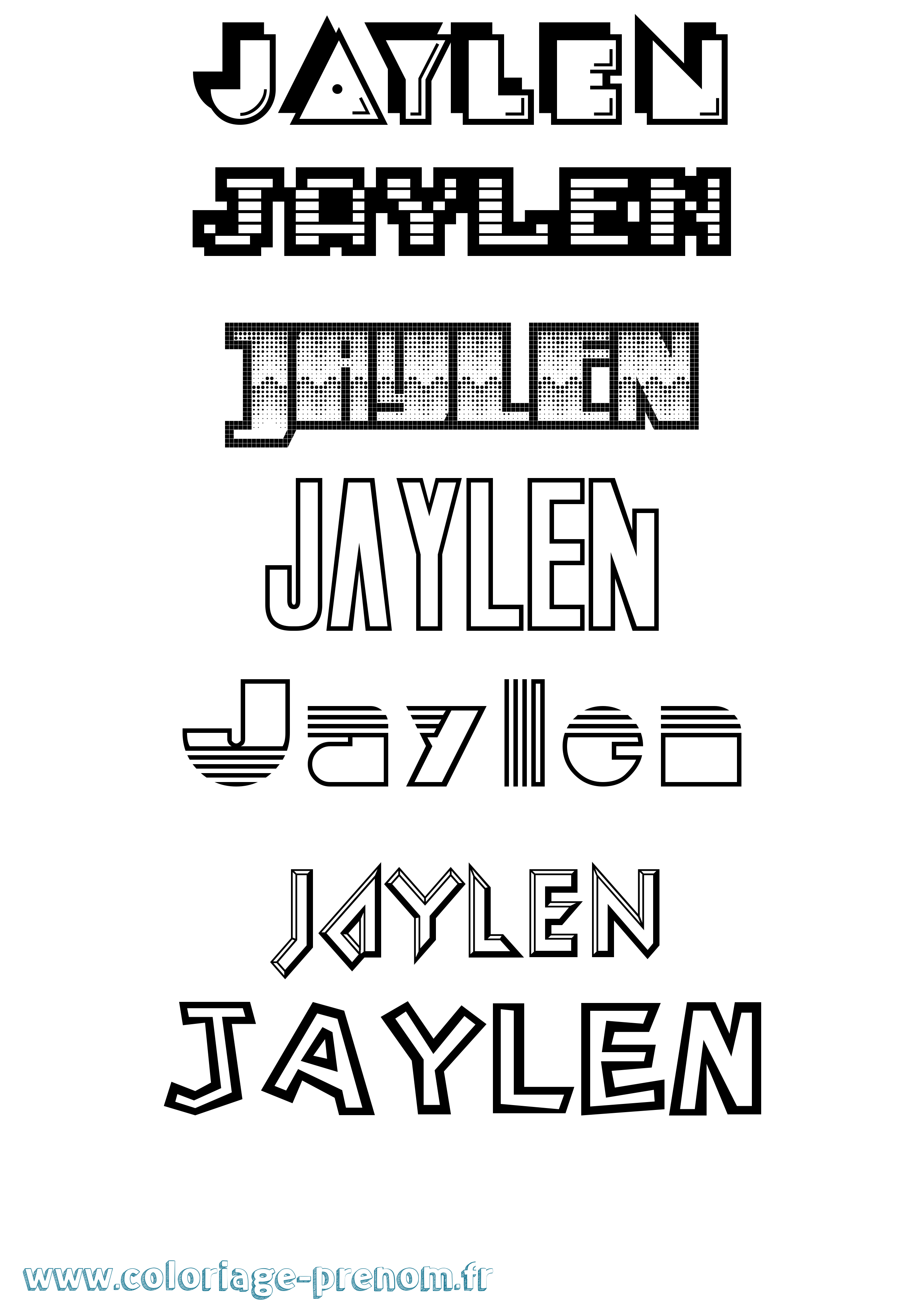 Coloriage prénom Jaylen Jeux Vidéos