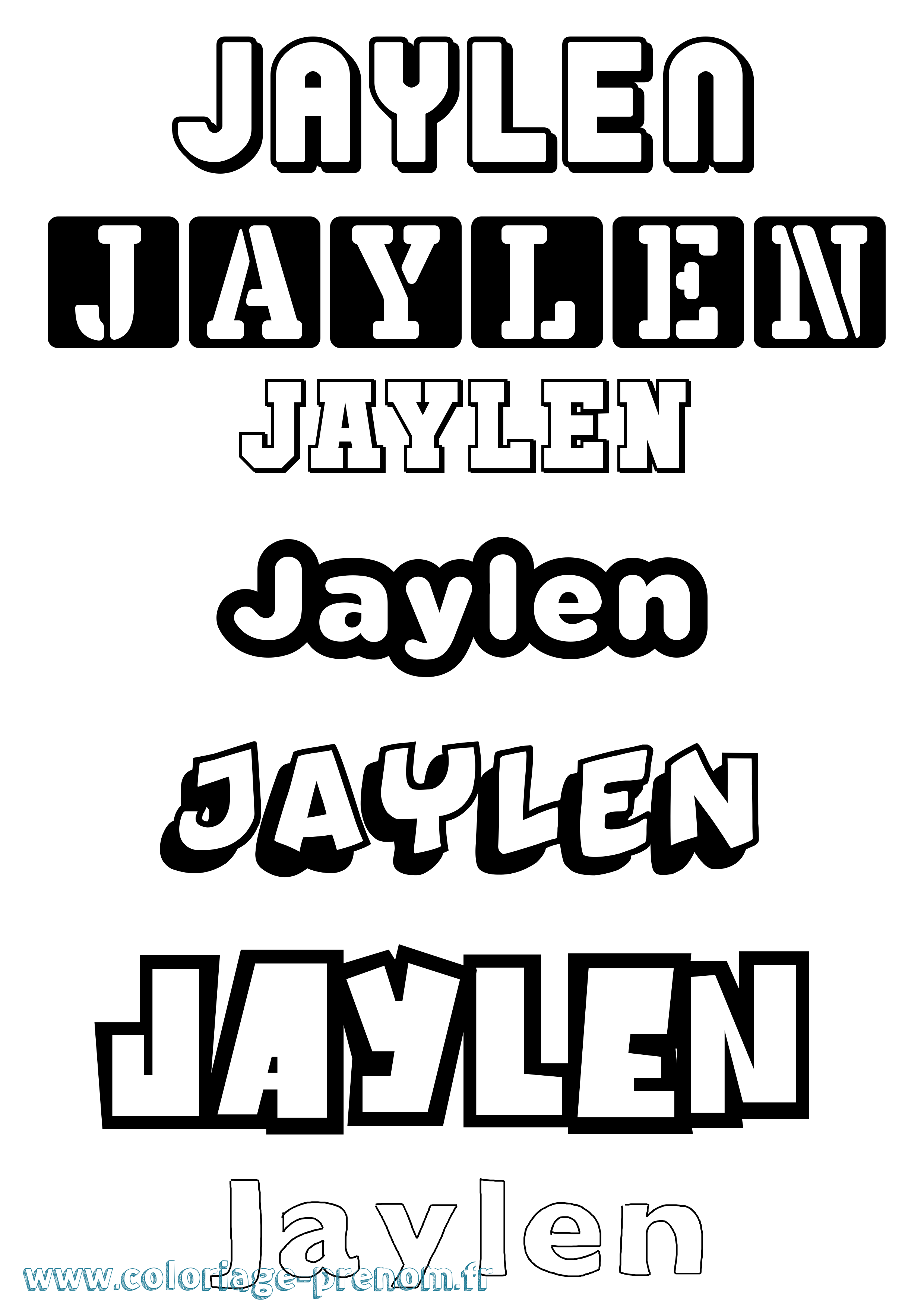 Coloriage prénom Jaylen Simple