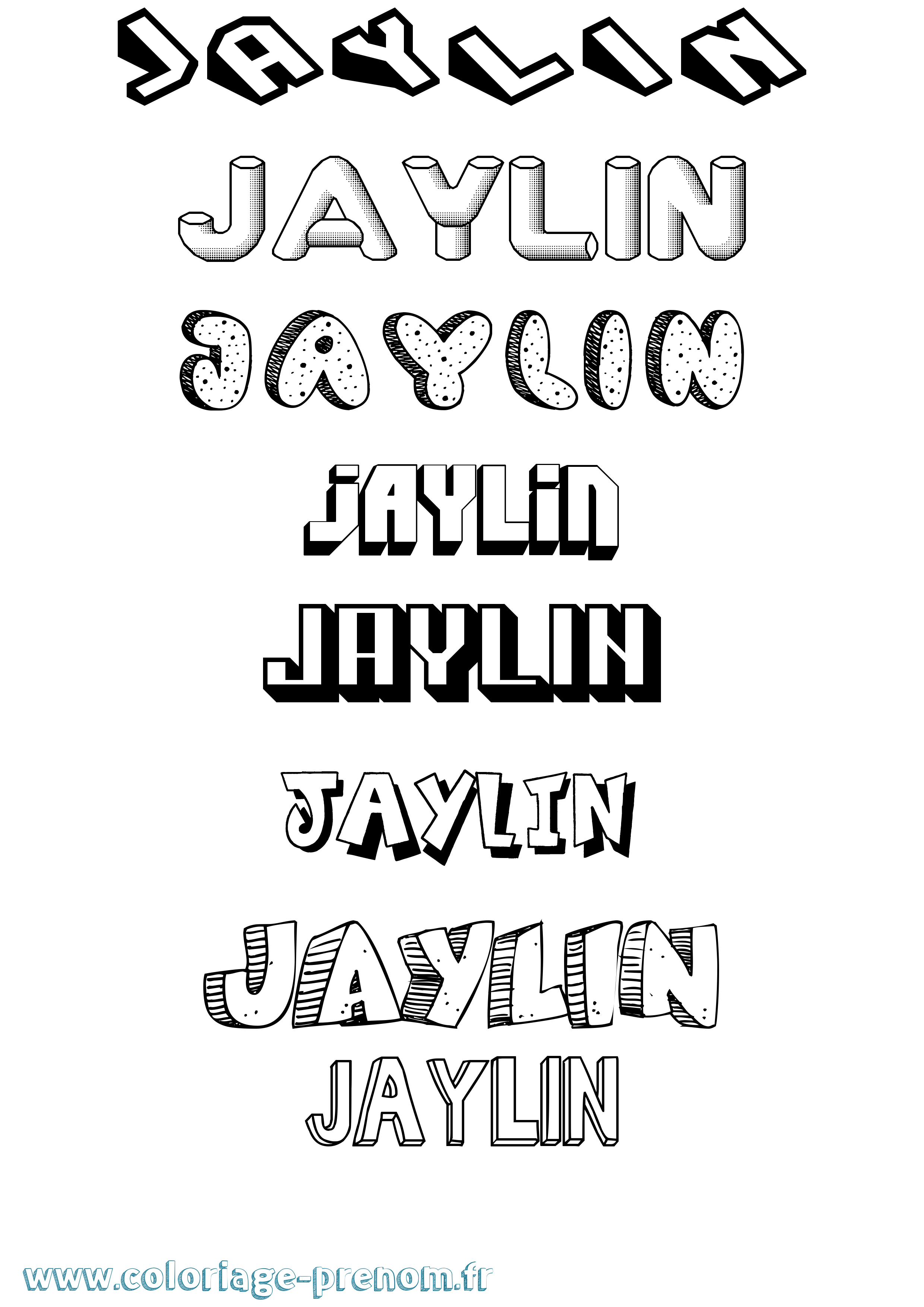Coloriage prénom Jaylin Effet 3D