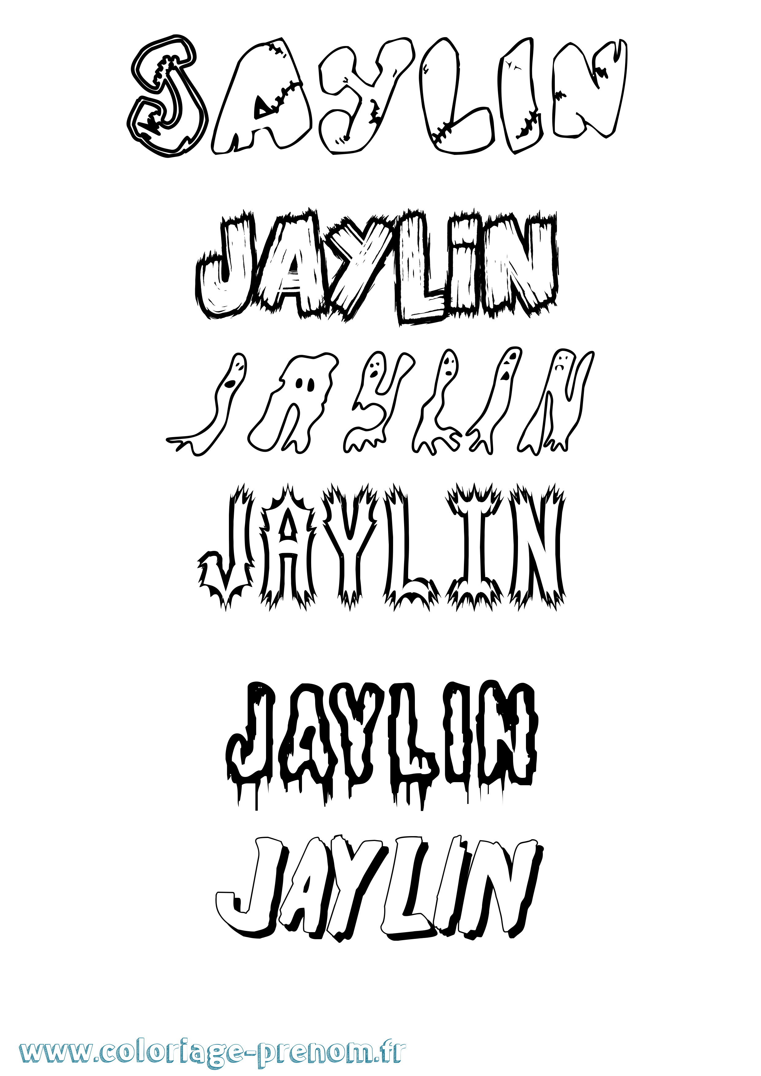 Coloriage prénom Jaylin Frisson