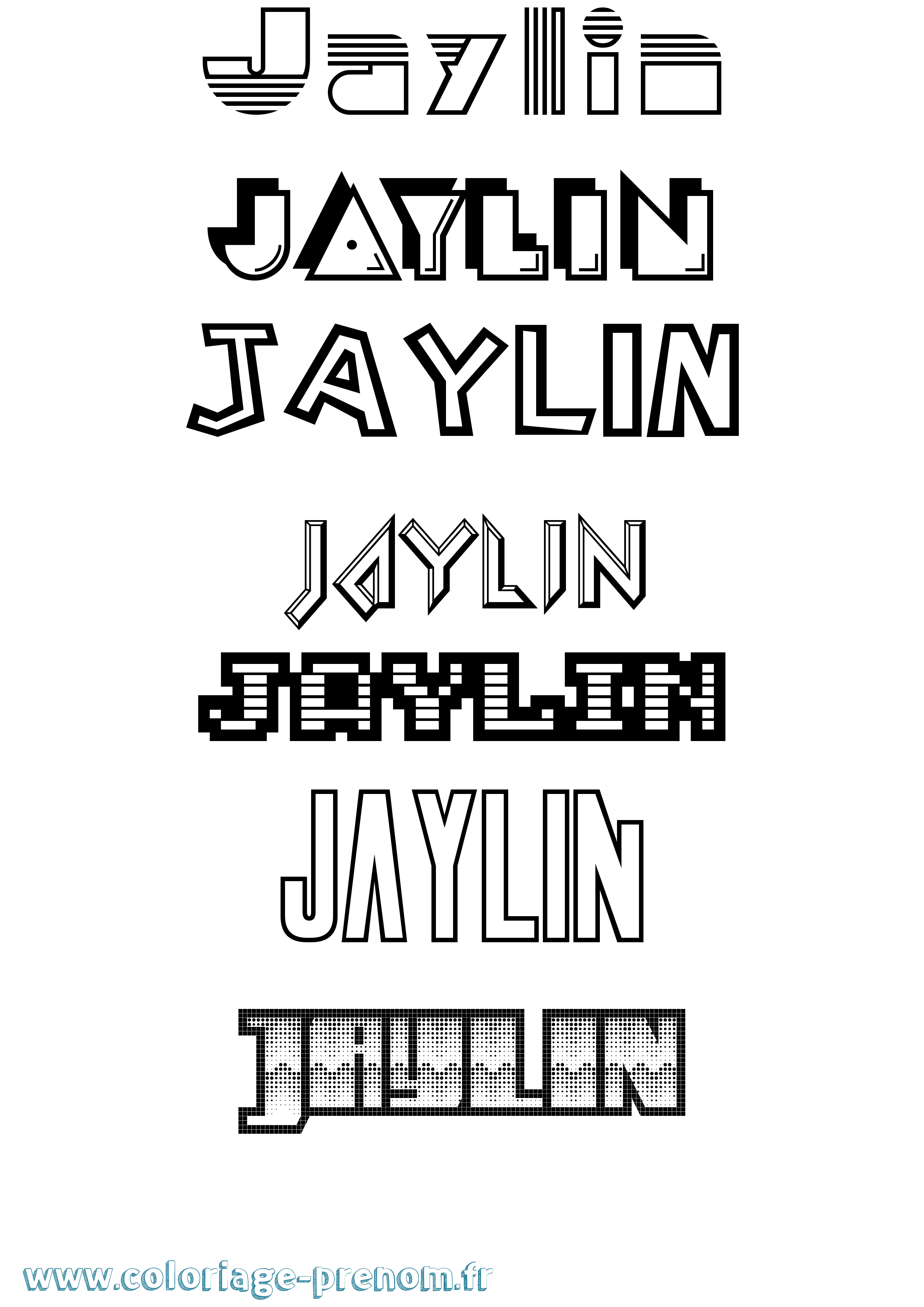 Coloriage prénom Jaylin Jeux Vidéos