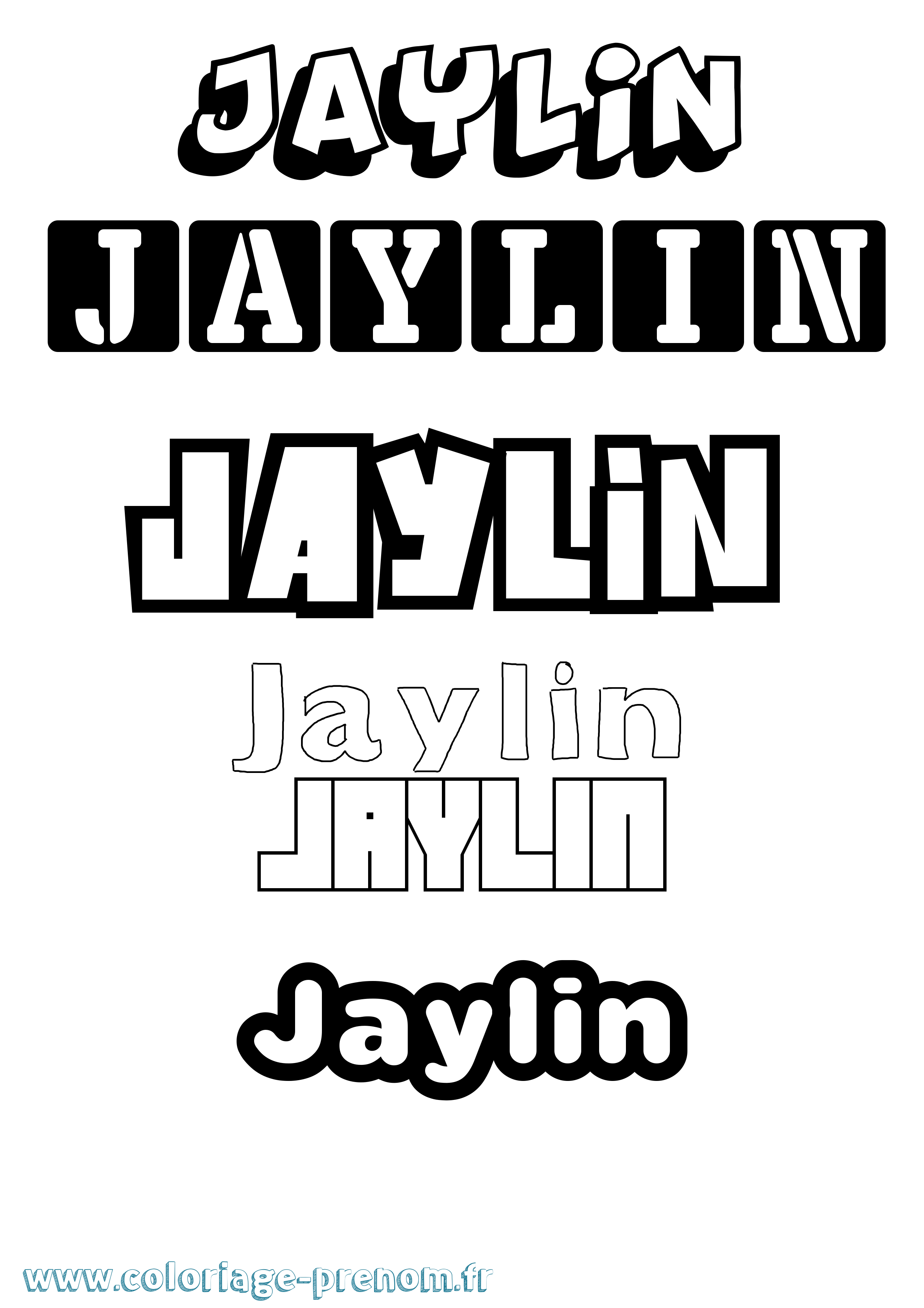 Coloriage prénom Jaylin Simple