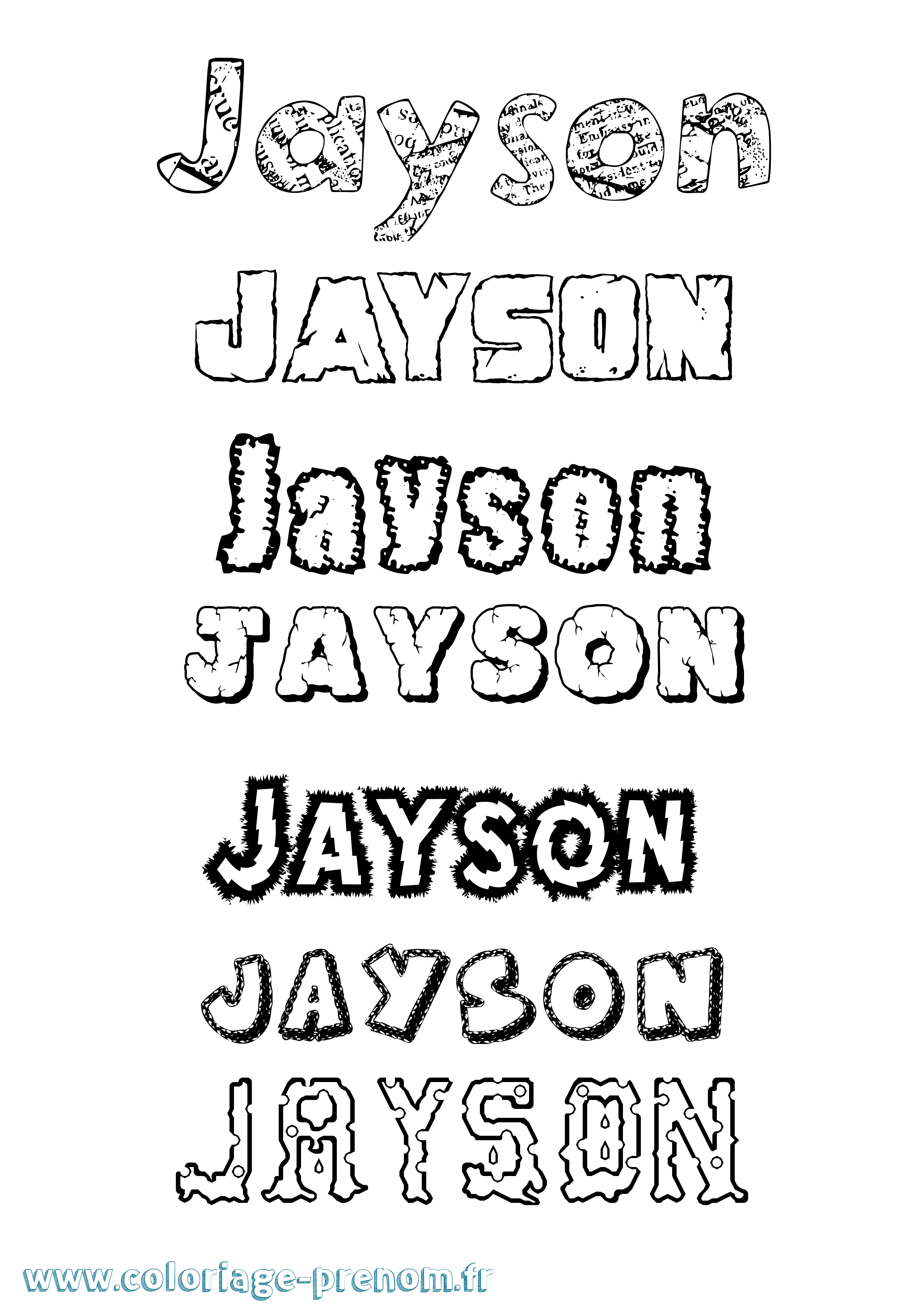 Coloriage Jayson Coloriage prénom Jayson