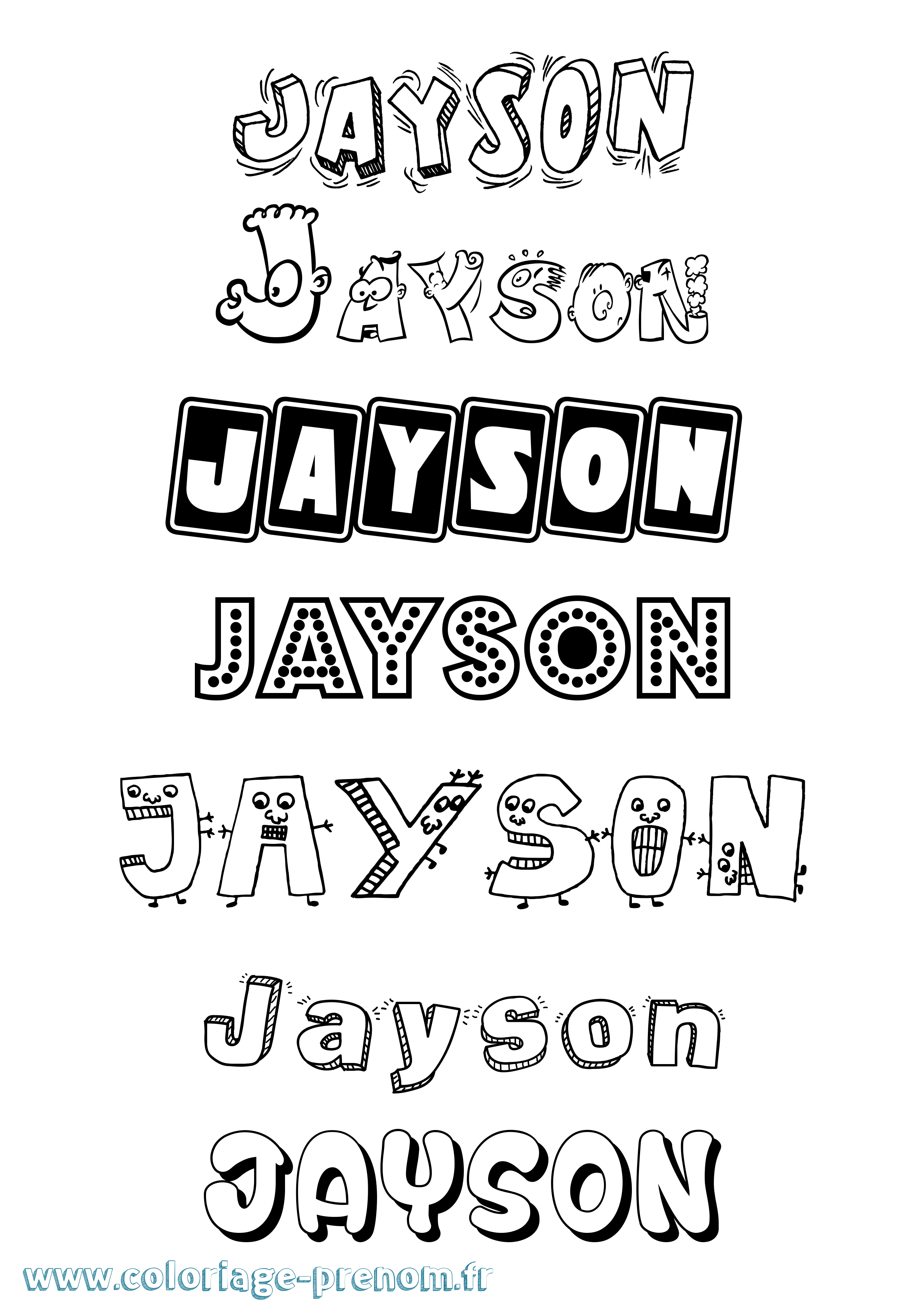 Coloriage Jayson Coloriage prénom Jayson