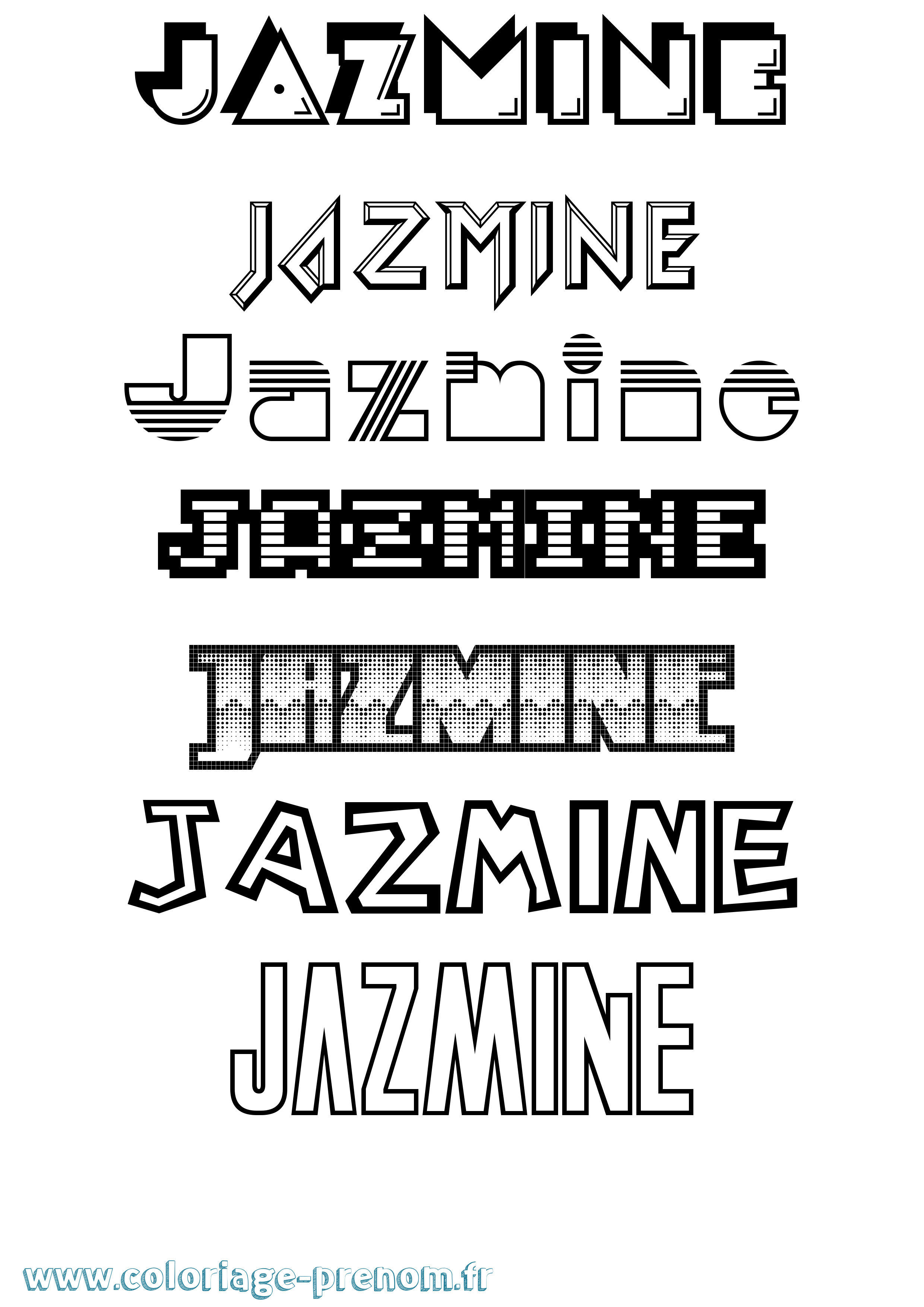 Coloriage Jazmine Jeux Vidéos Coloriage prénom Jazmine Jeux Vidéos