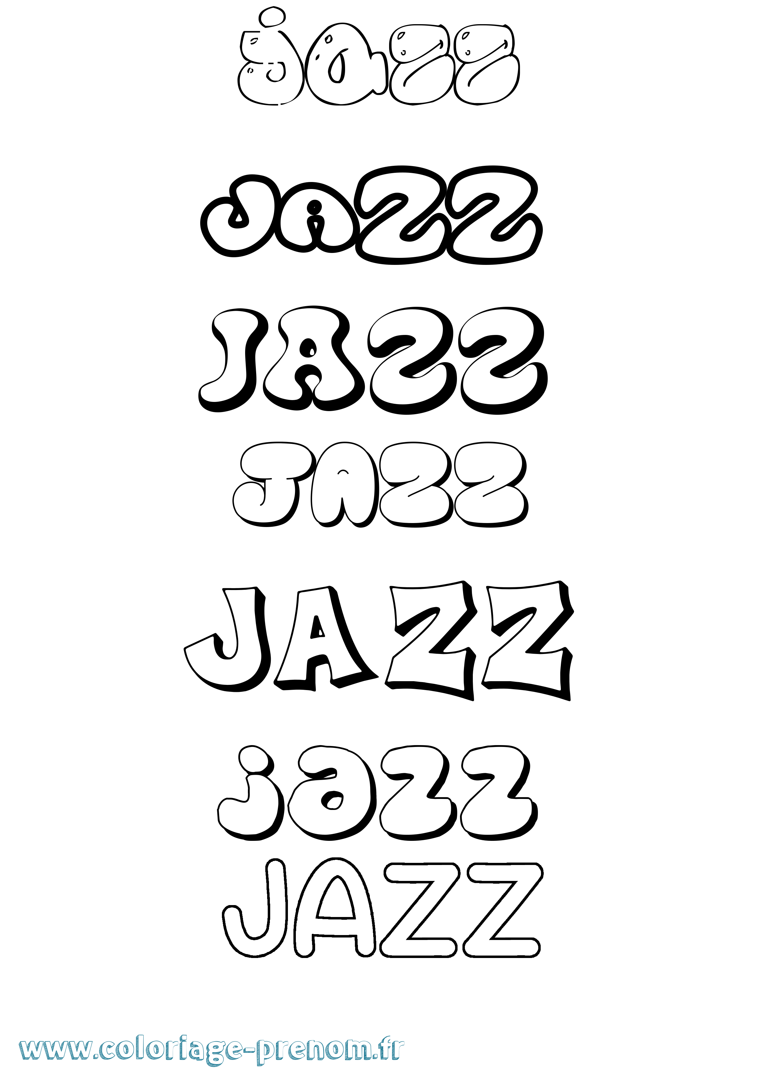Coloriage prénom Jazz Bubble