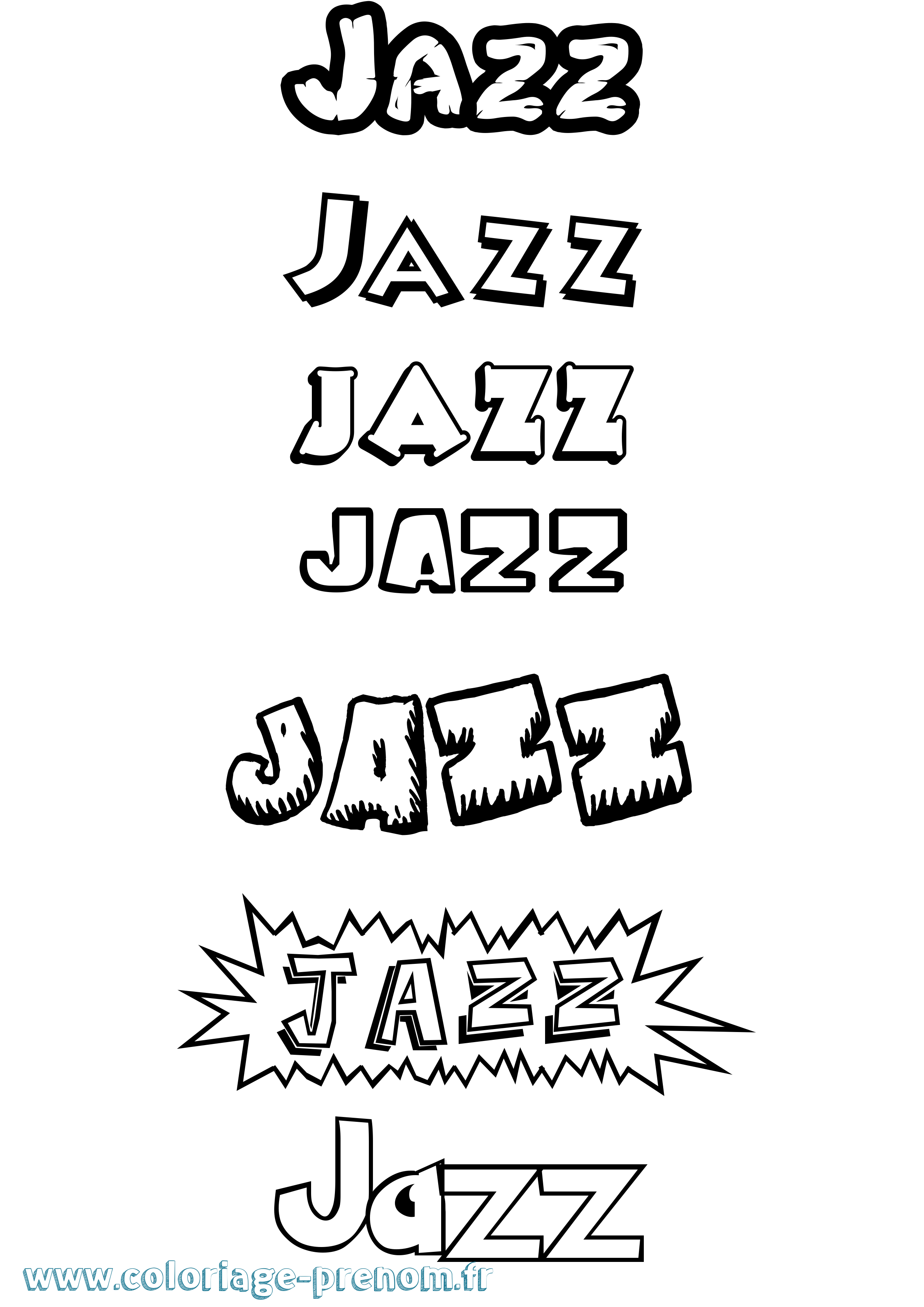 Coloriage prénom Jazz Dessin Animé