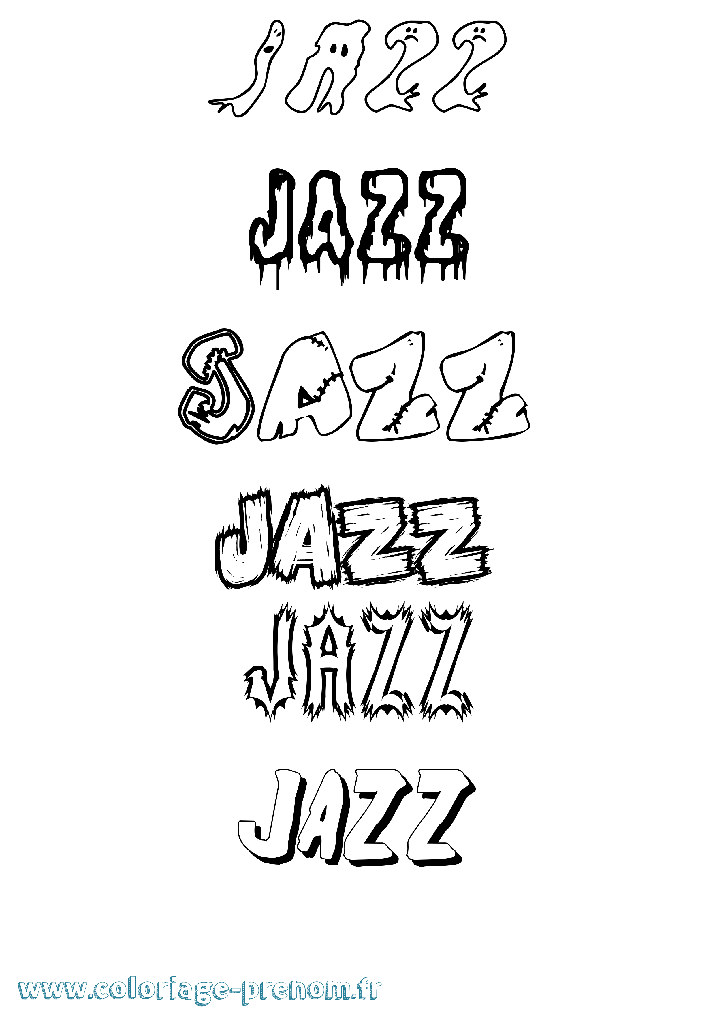 Coloriage prénom Jazz Frisson