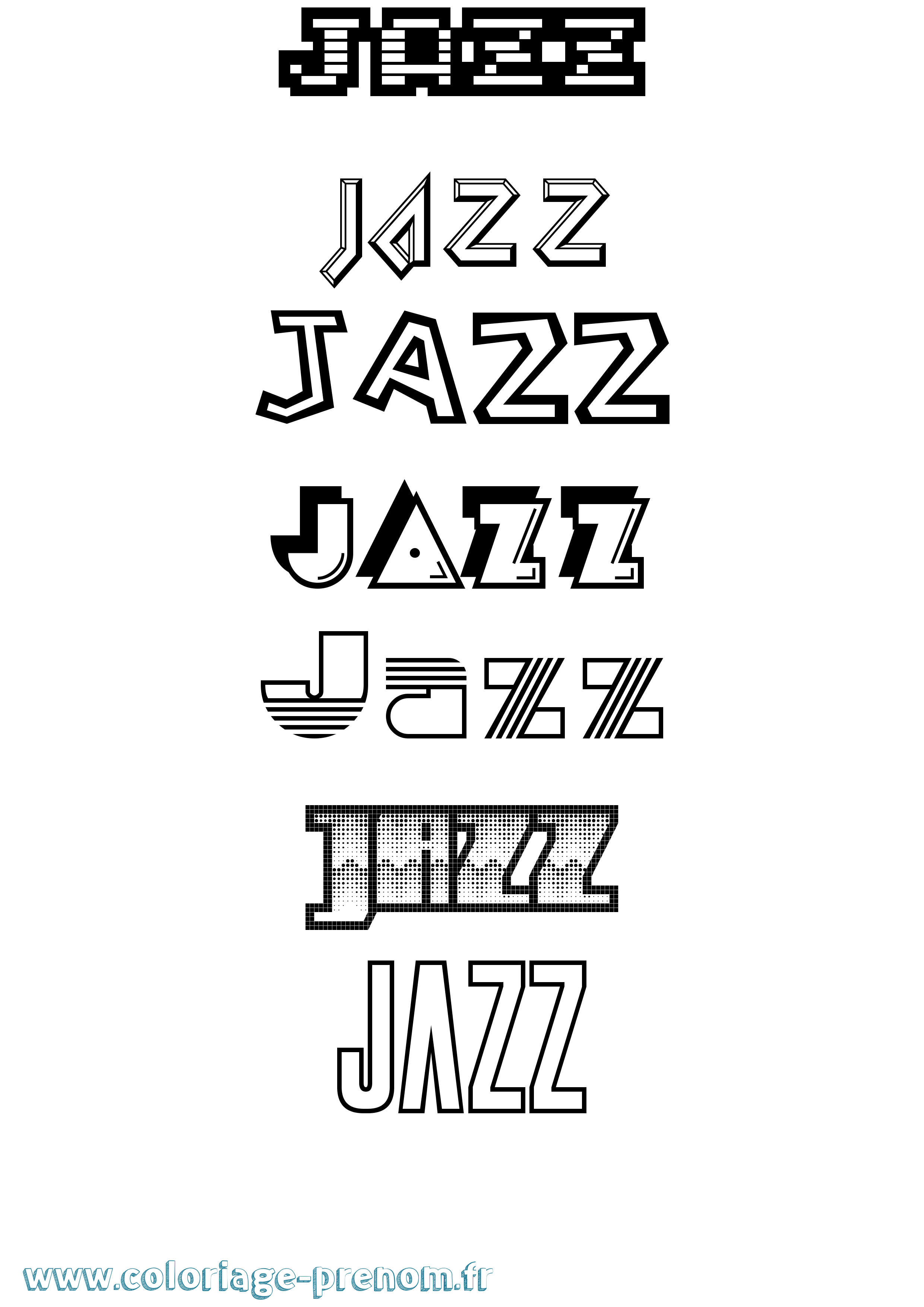 Coloriage prénom Jazz Jeux Vidéos