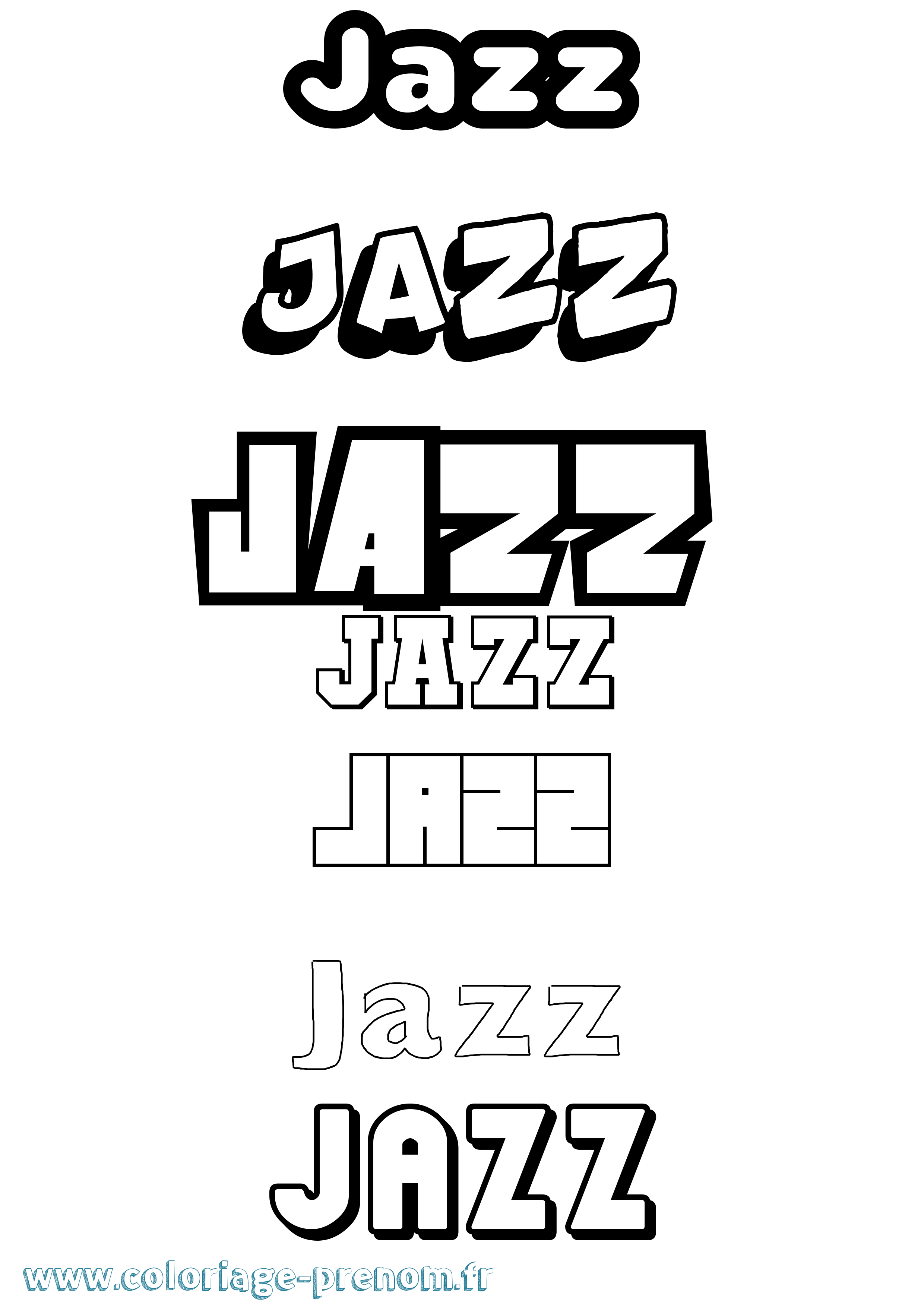 Coloriage prénom Jazz Simple