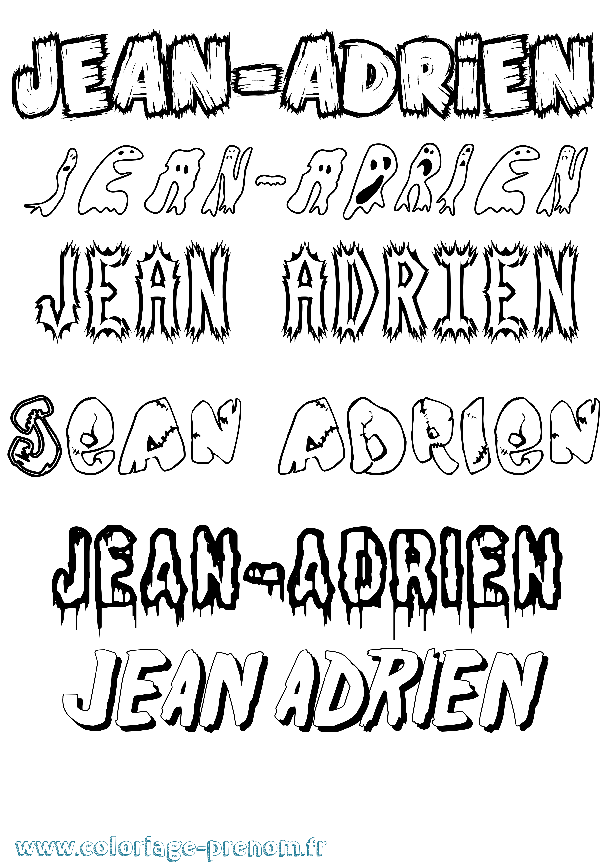 Coloriage prénom Jean-Adrien Frisson