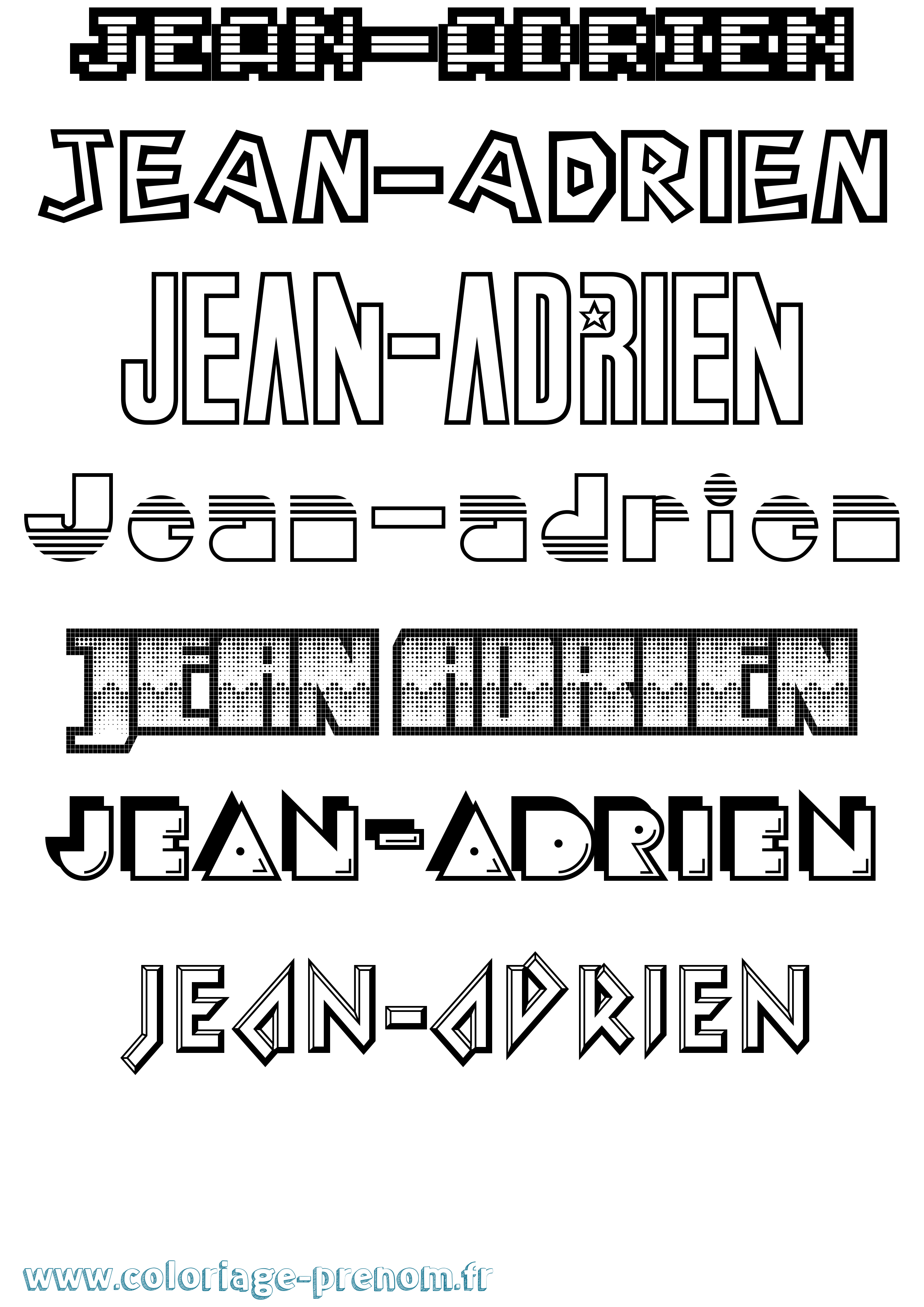 Coloriage prénom Jean-Adrien Jeux Vidéos