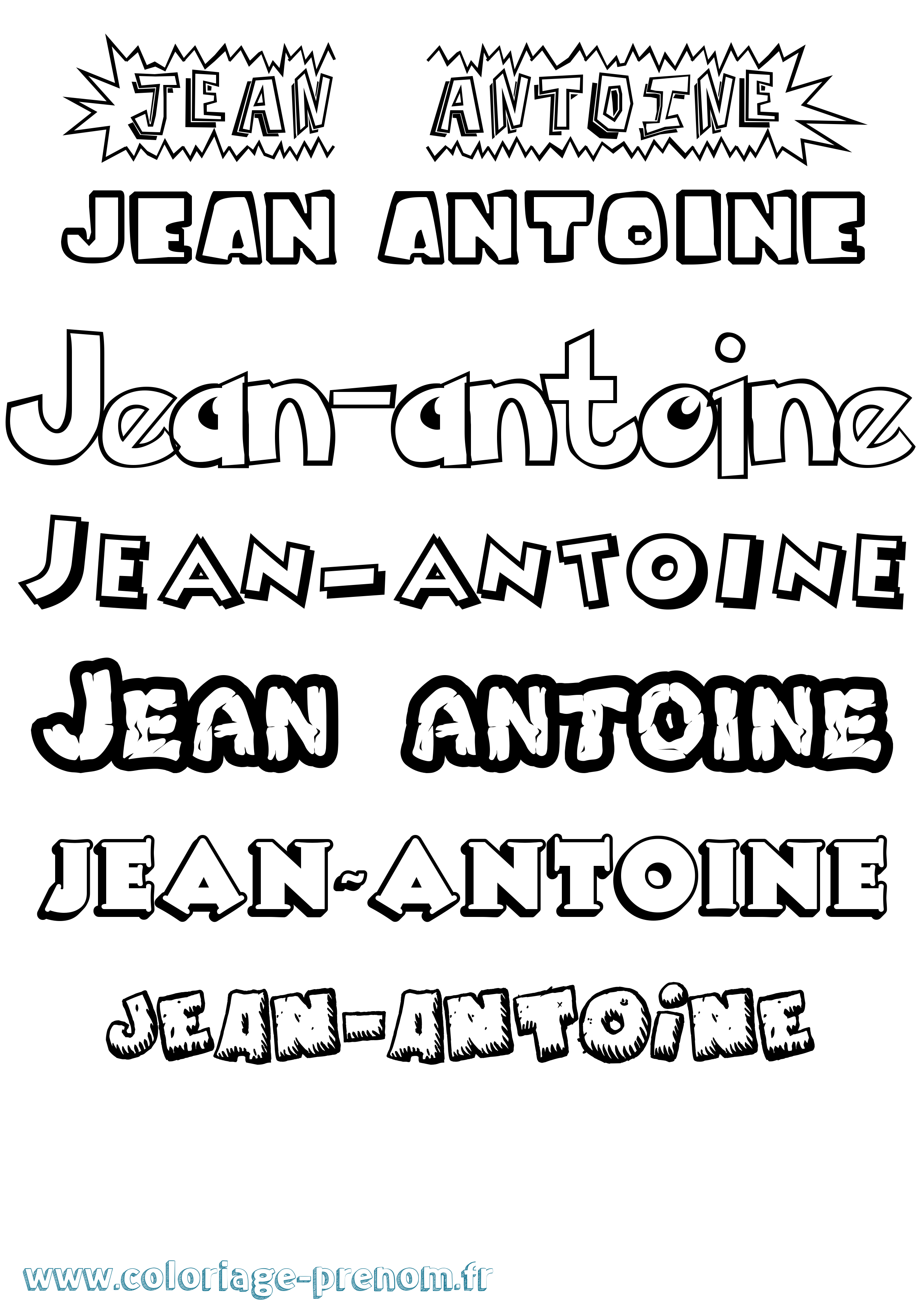 Coloriage Jean-Antoine Dessin Animé Coloriage prénom Jean-Antoine Dessin Animé