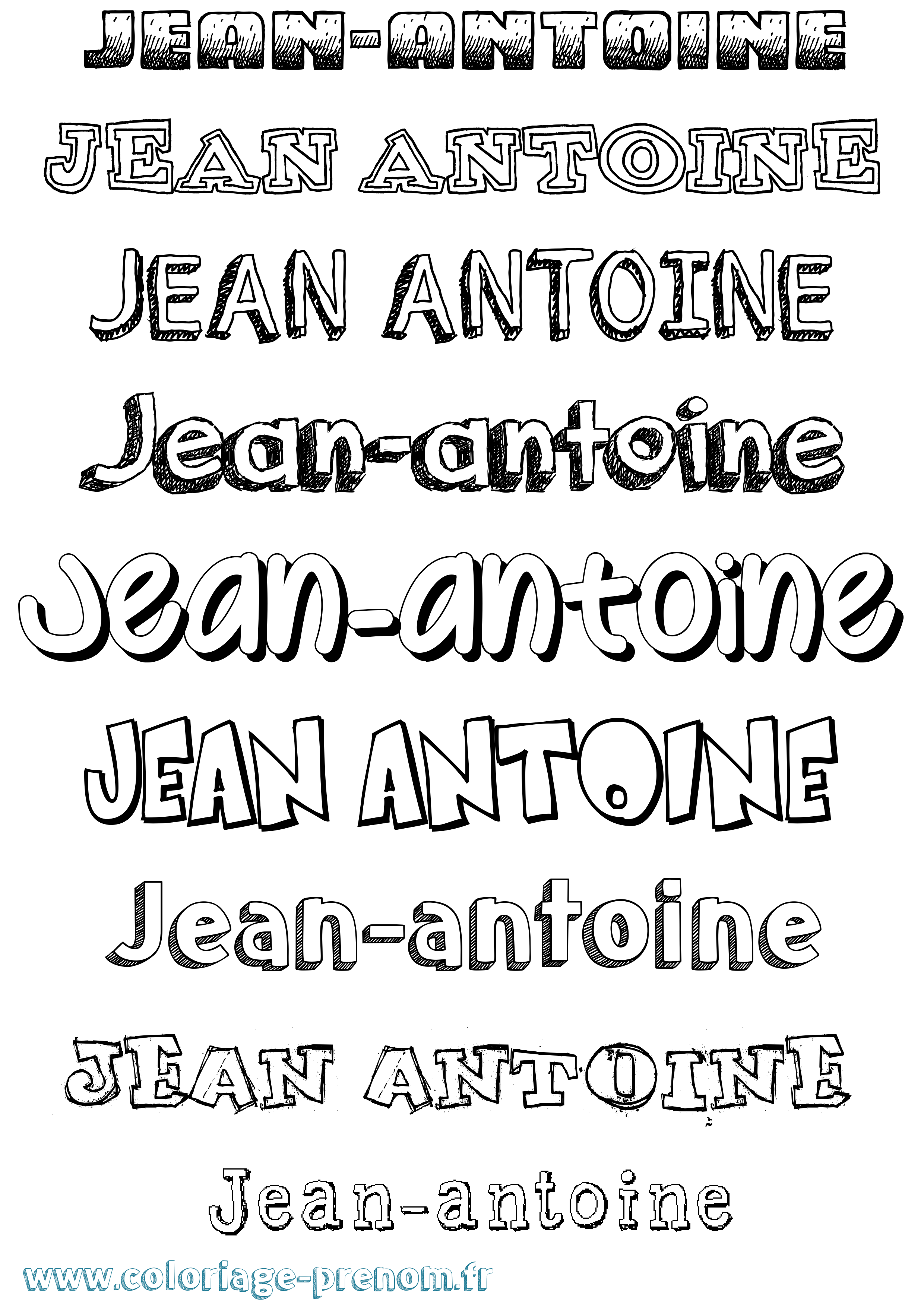Coloriage Jean-Antoine Dessiné Coloriage prénom Jean-Antoine Dessiné