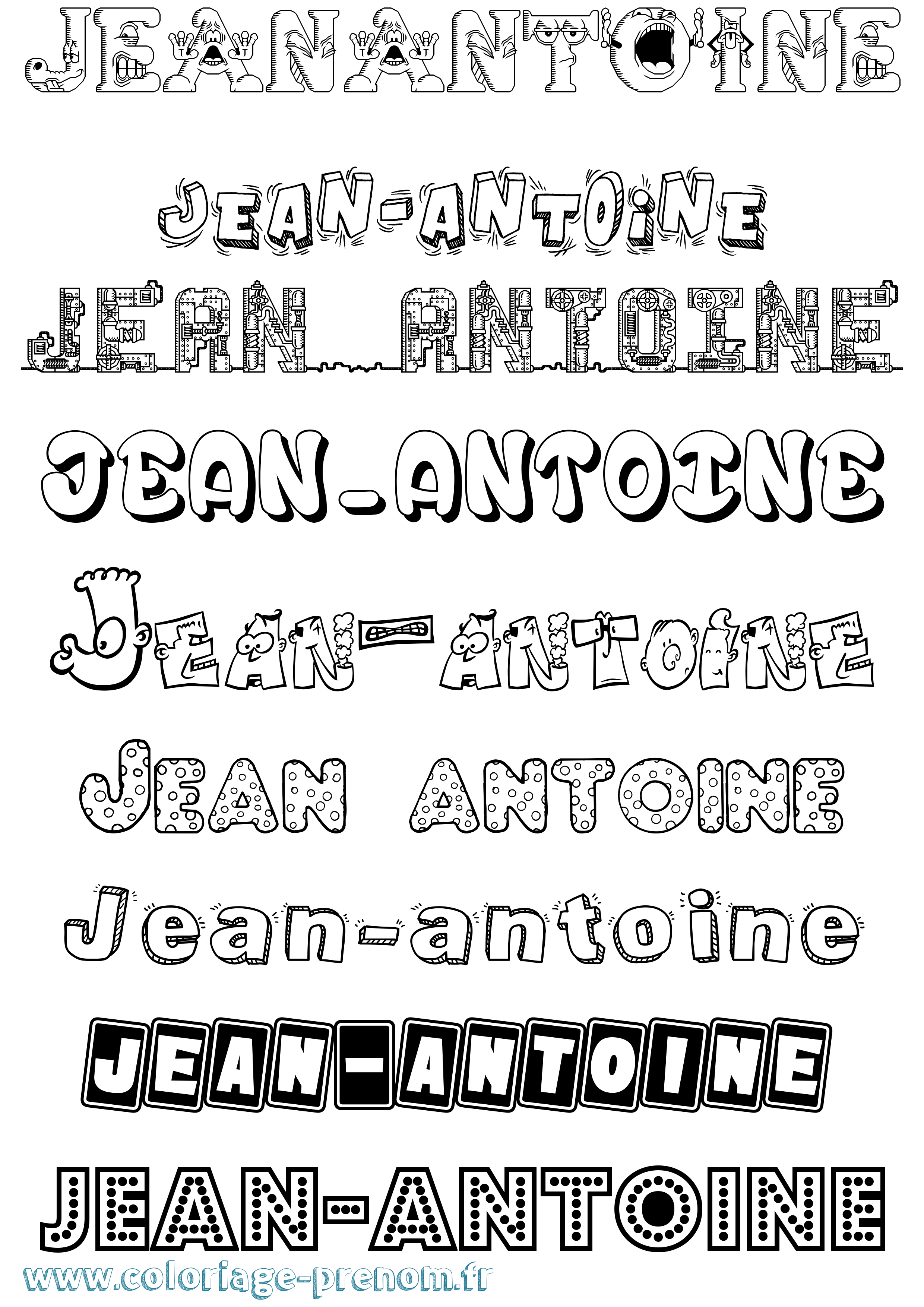 Coloriage Jean-Antoine Fun Coloriage prénom Jean-Antoine Fun