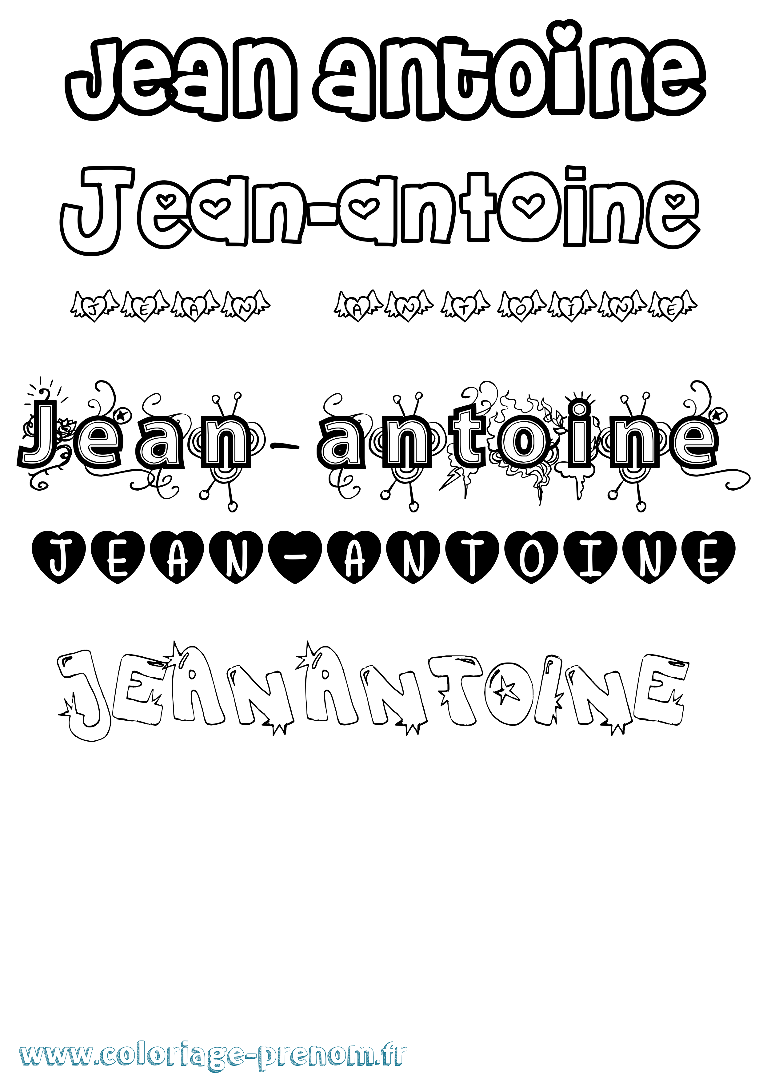 Coloriage Jean-Antoine Girly Coloriage prénom Jean-Antoine Girly