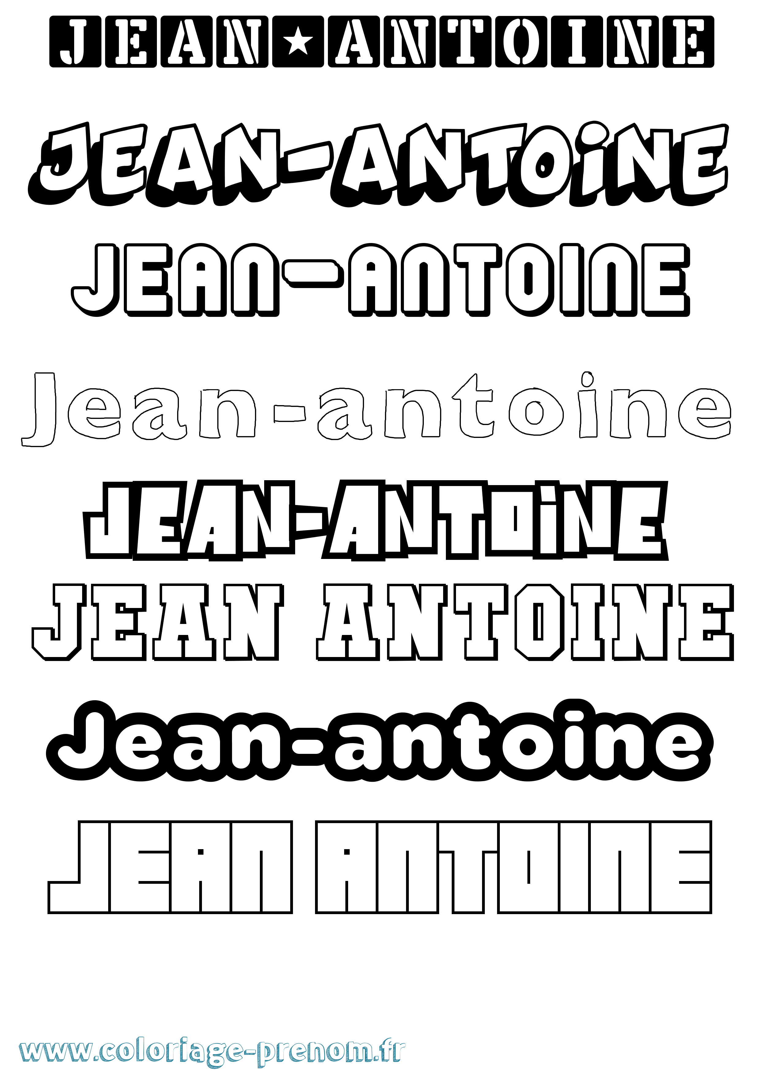 Coloriage Jean-Antoine Simple Coloriage prénom Jean-Antoine Simple