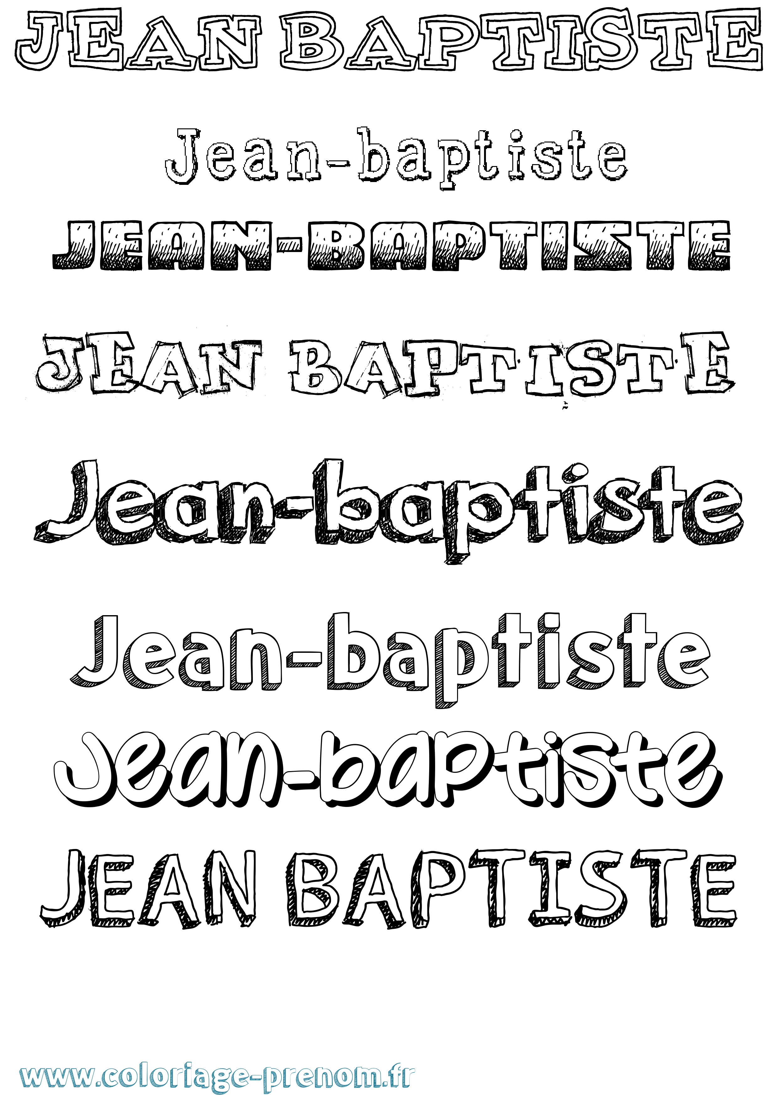 Coloriage prénom Jean-Baptiste Dessiné