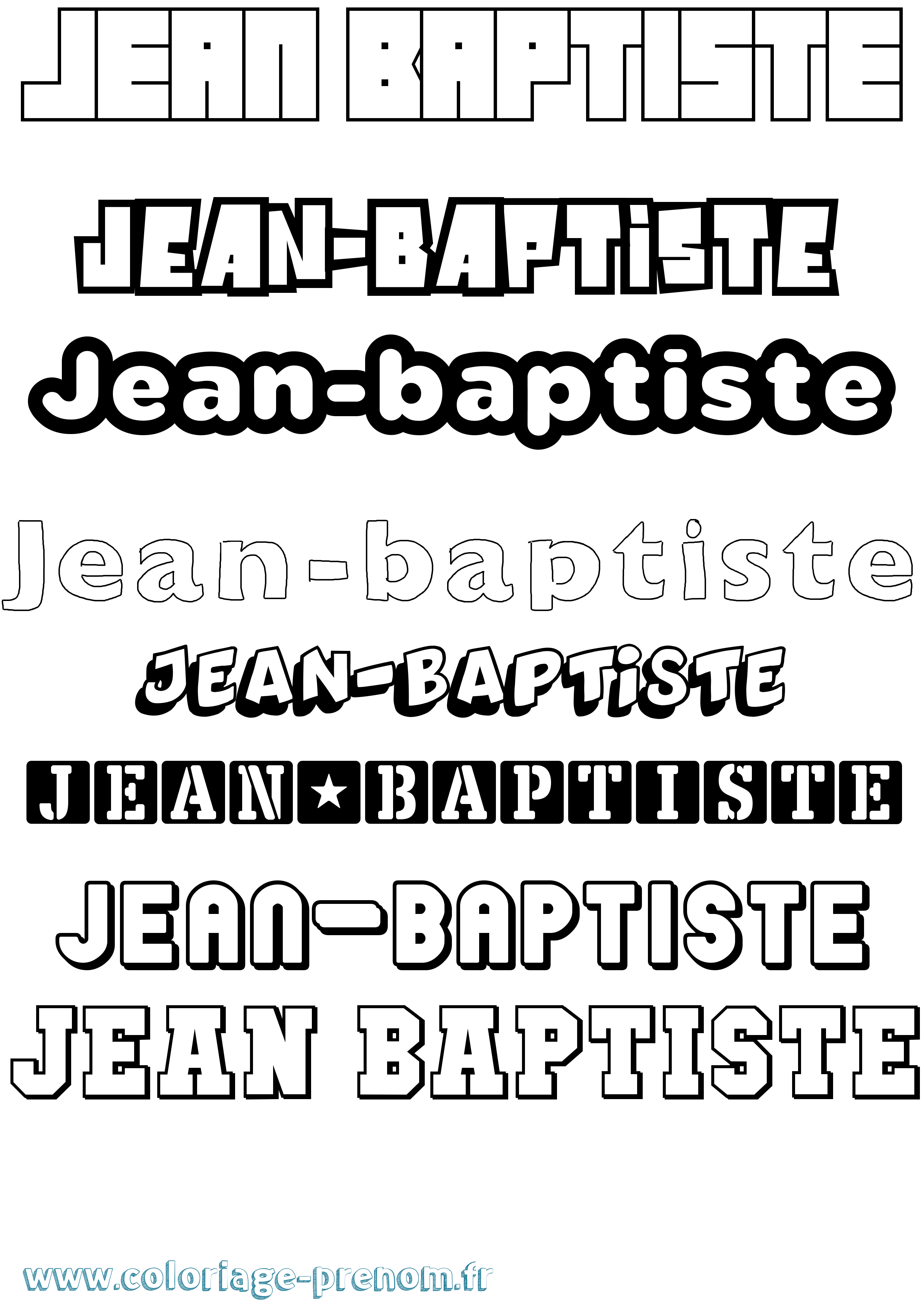 Coloriage prénom Jean-Baptiste