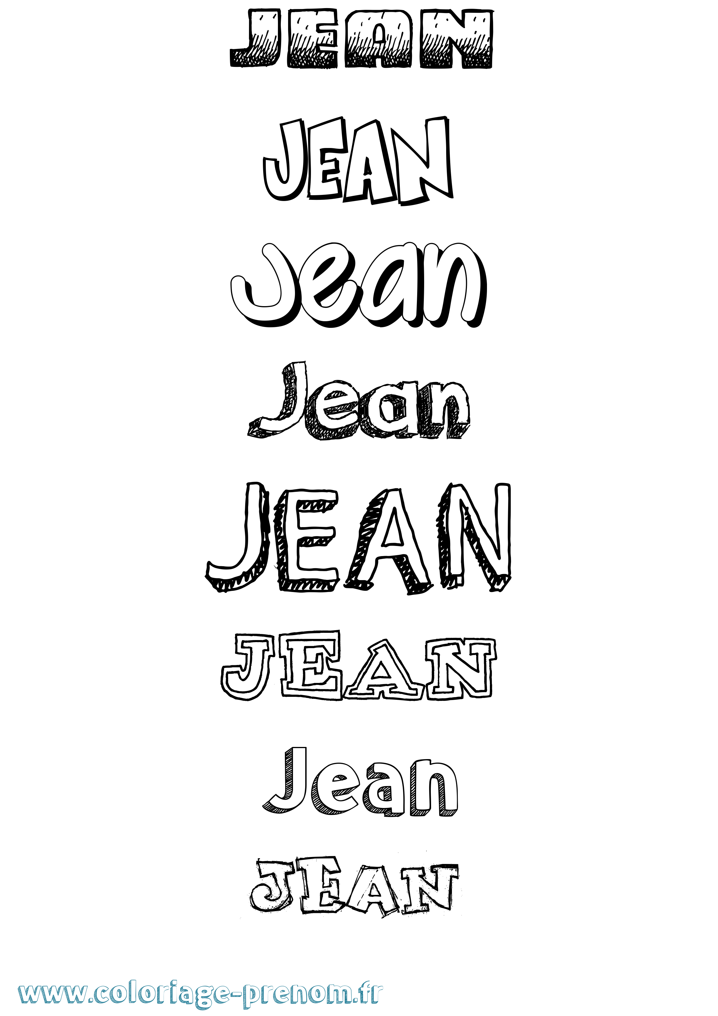 Coloriage prénom Jean Dessiné