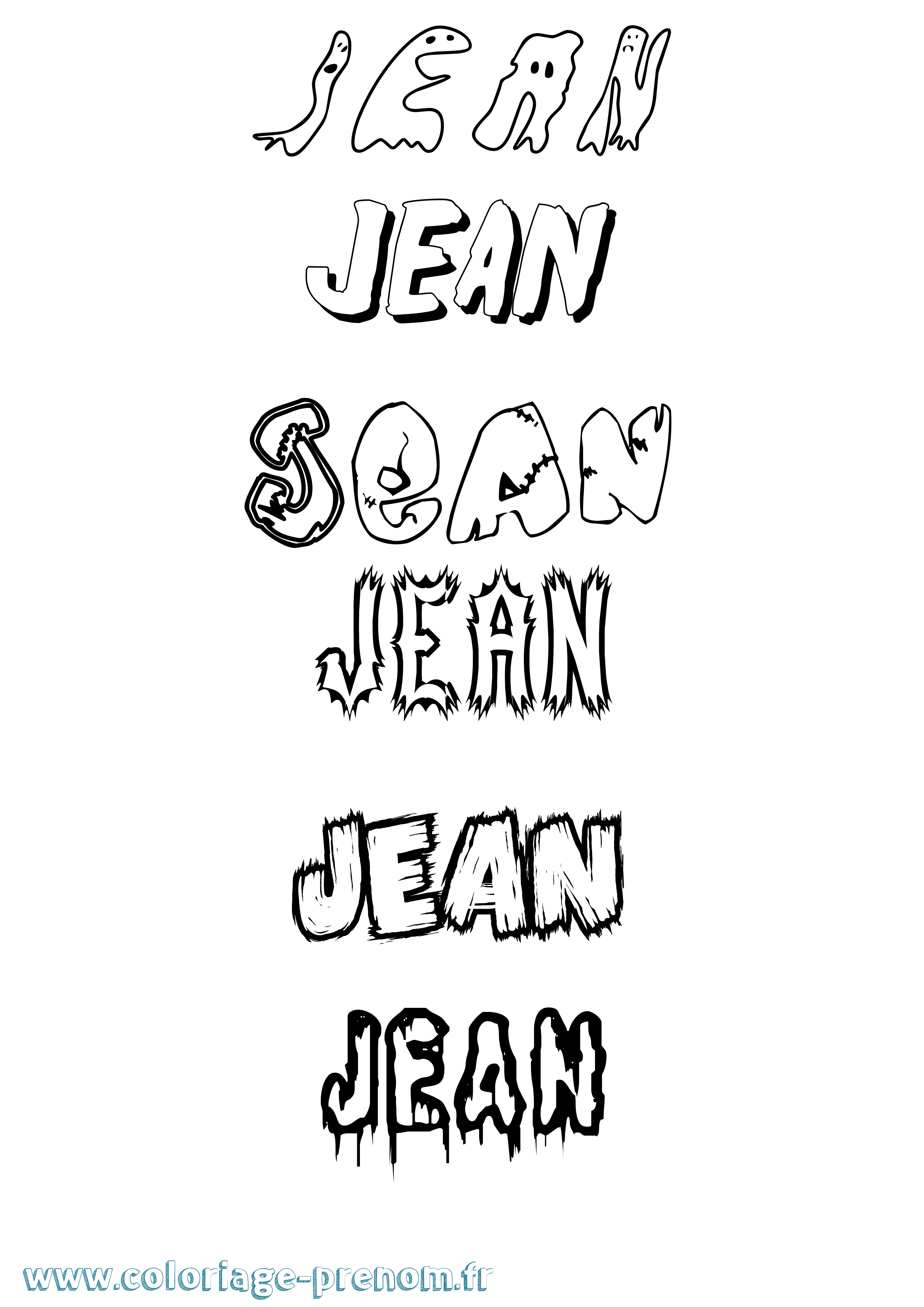 Coloriage prénom Jean Frisson