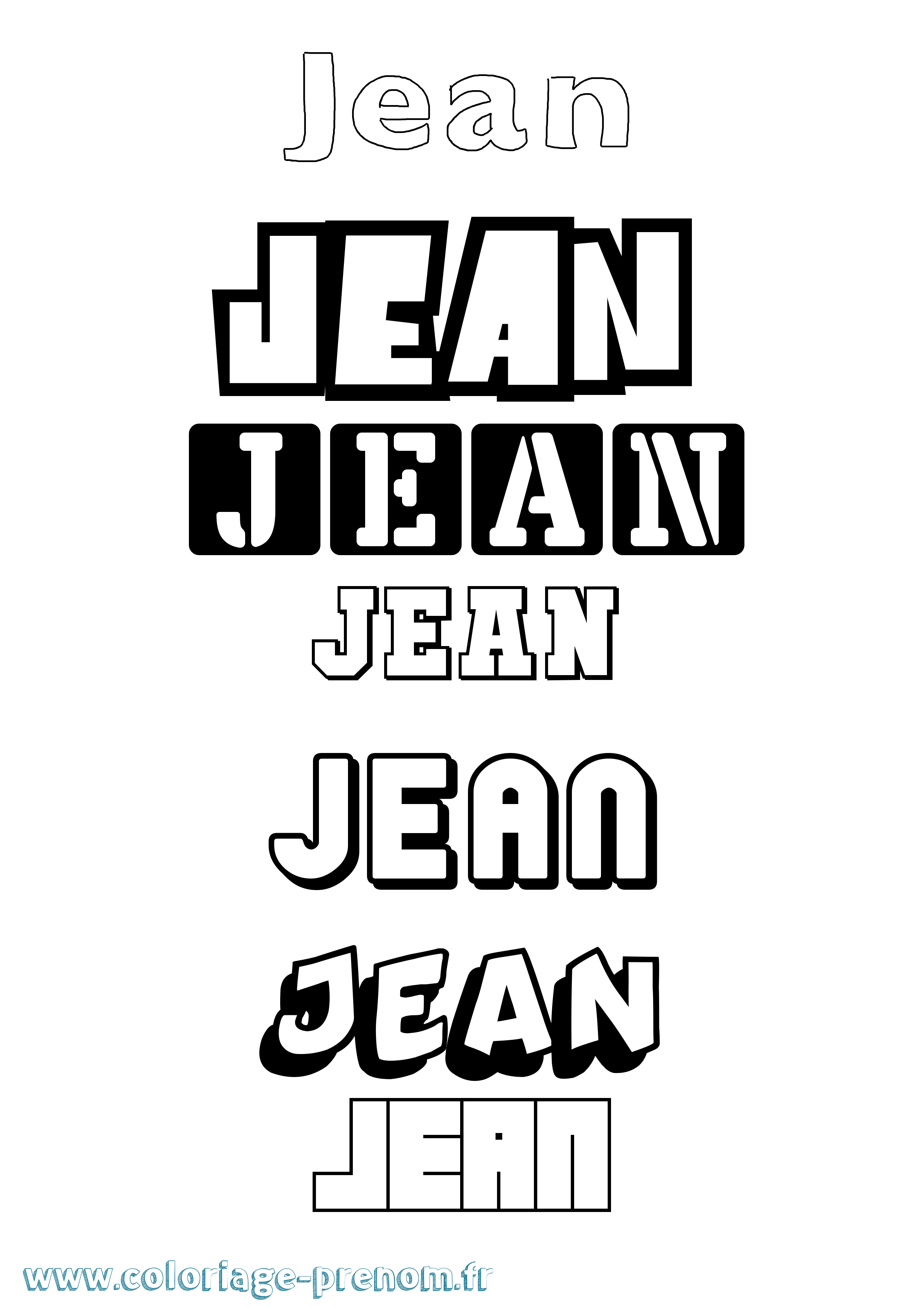 Coloriage prénom Jean Simple