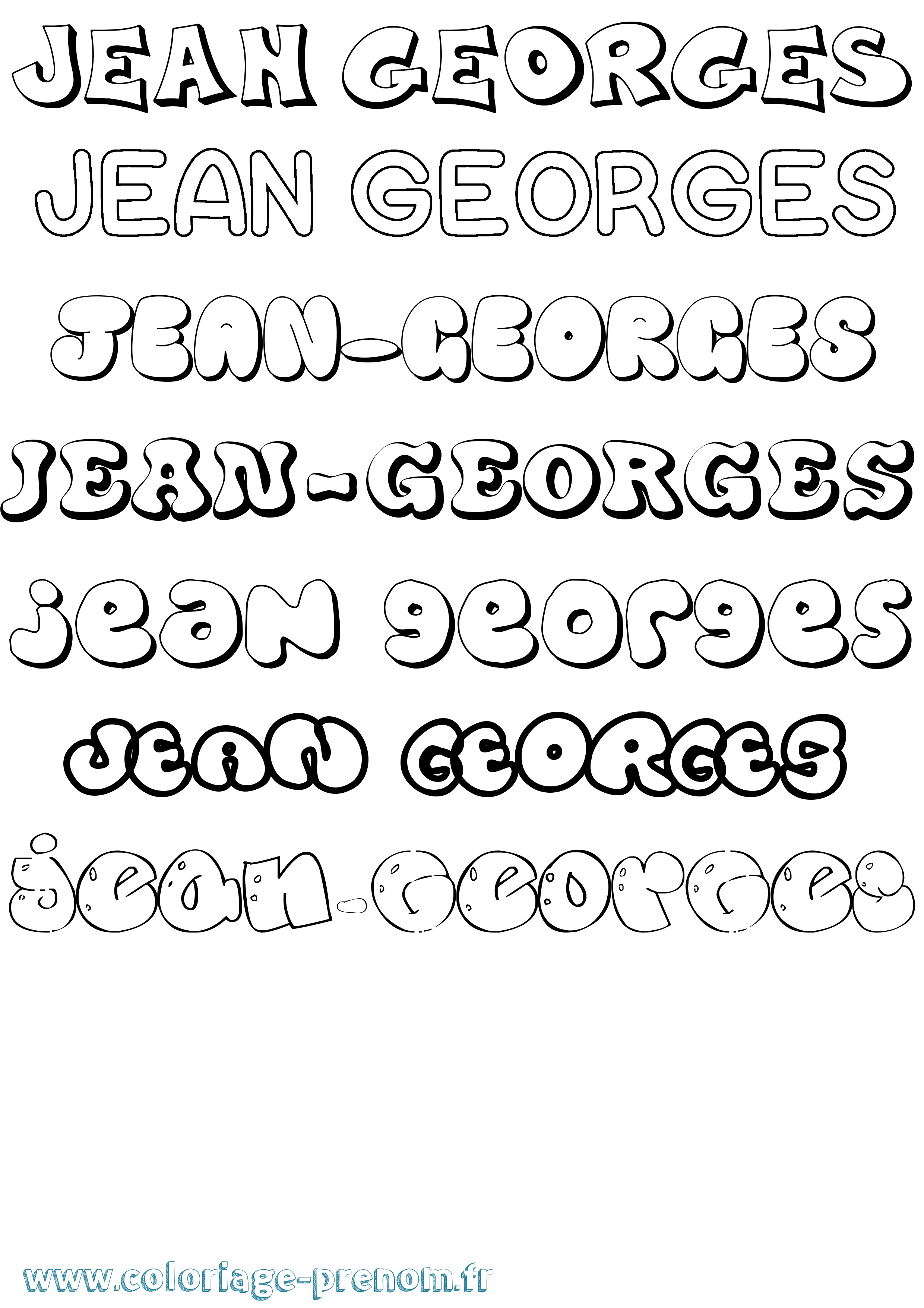 Coloriage prénom Jean-Georges Bubble